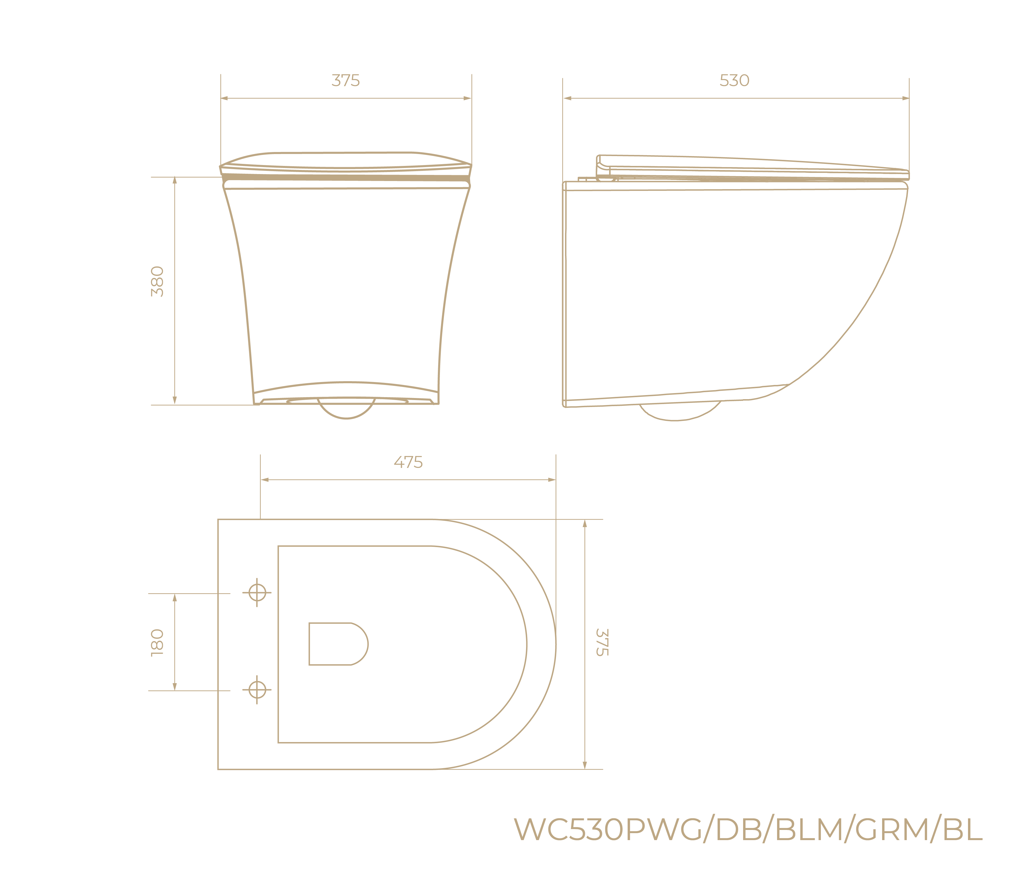 Подвесной унитаз ВЕКТОР WC530PGRM, графит матовый