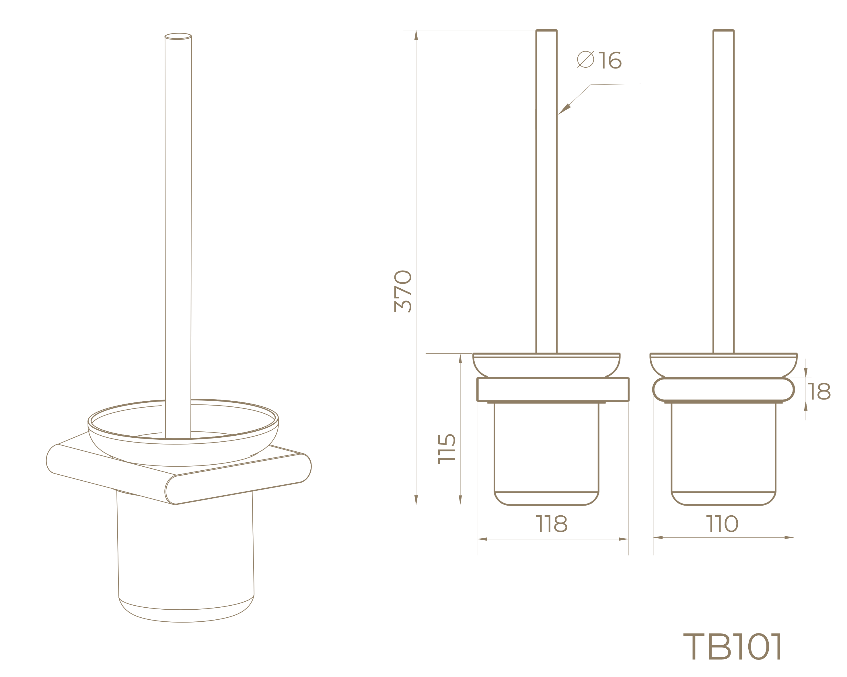 Ерш для унитаза TB101RB
