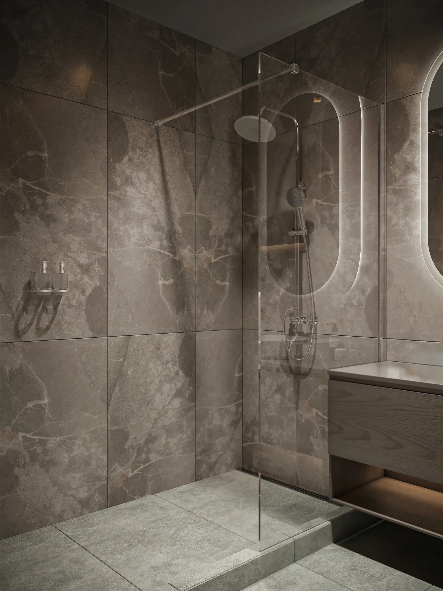 Перегородка душевая Walk In WI90CG0C