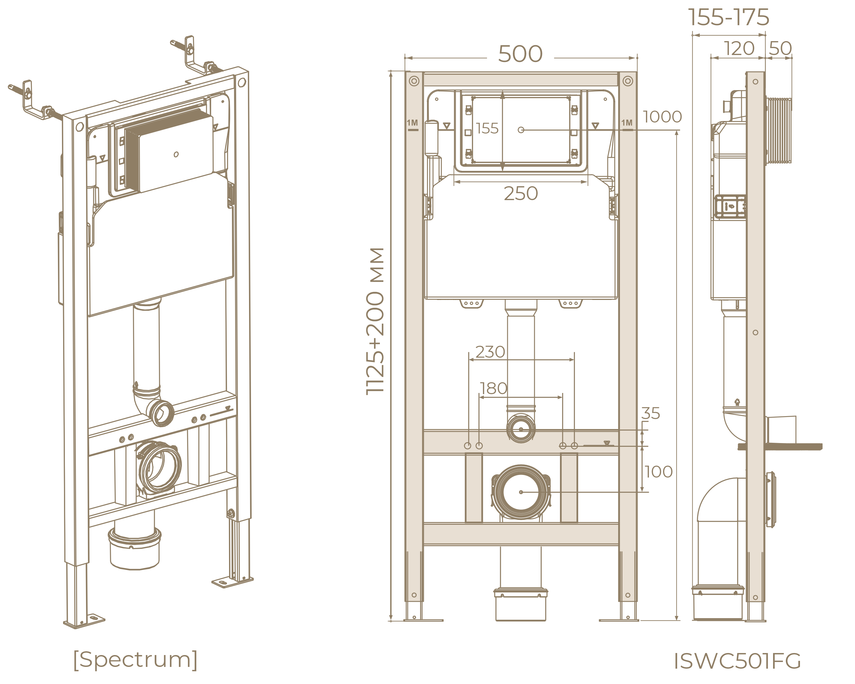 Инсталляция с усиленной рамой ISWC501FG