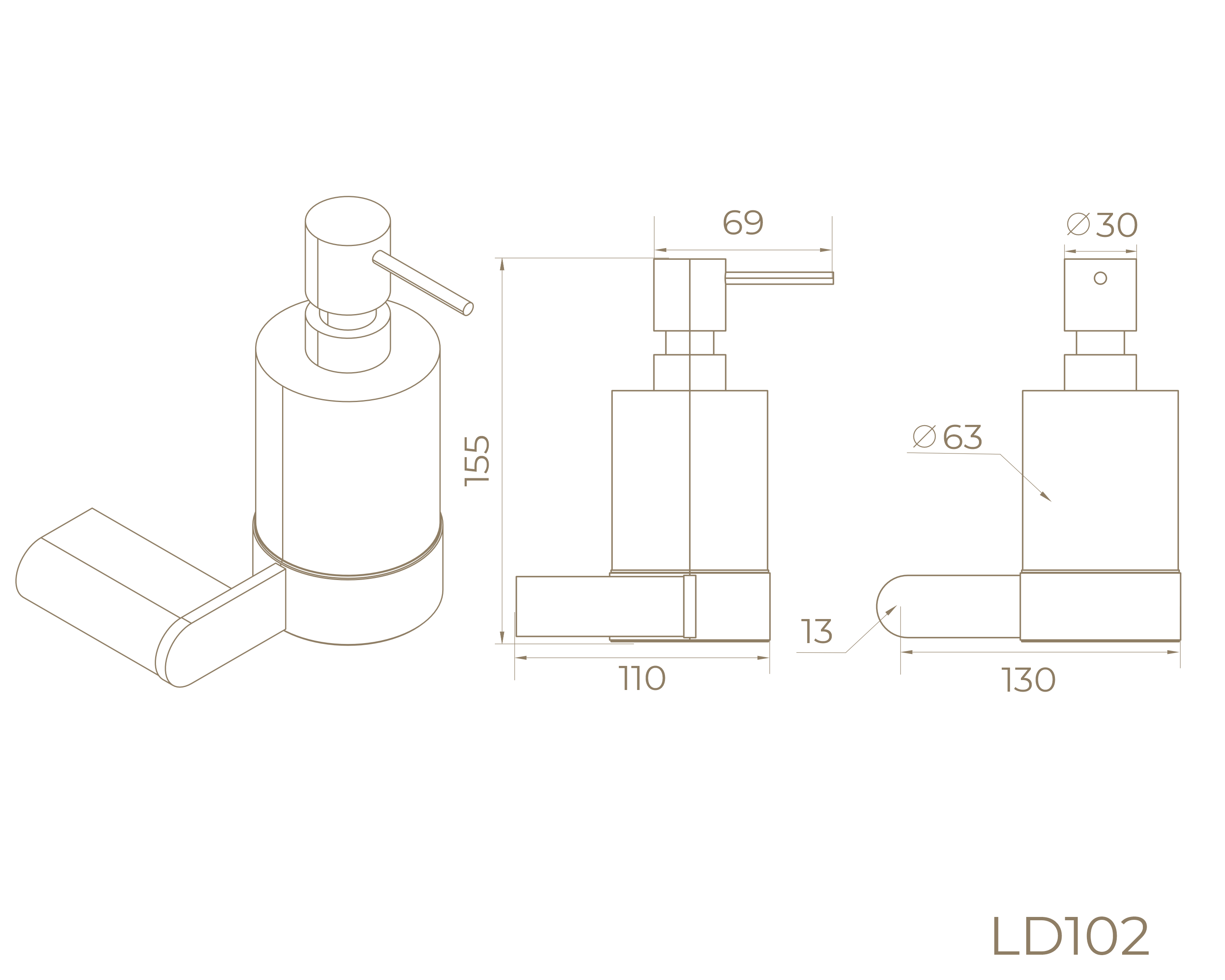 Дозатор для жидкого мыла LD102C