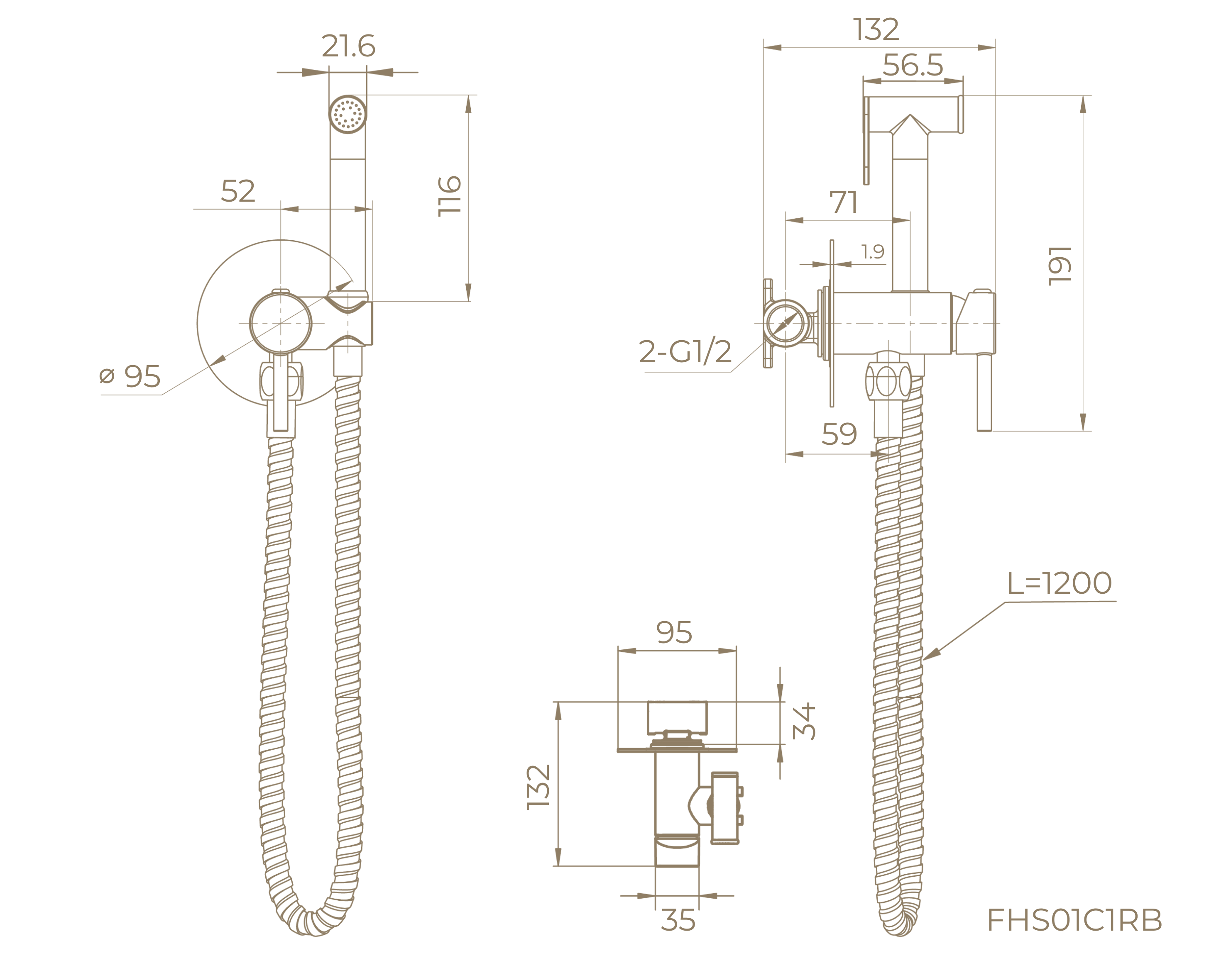 Смеситель с гигиеническим душем FHS01C1RB