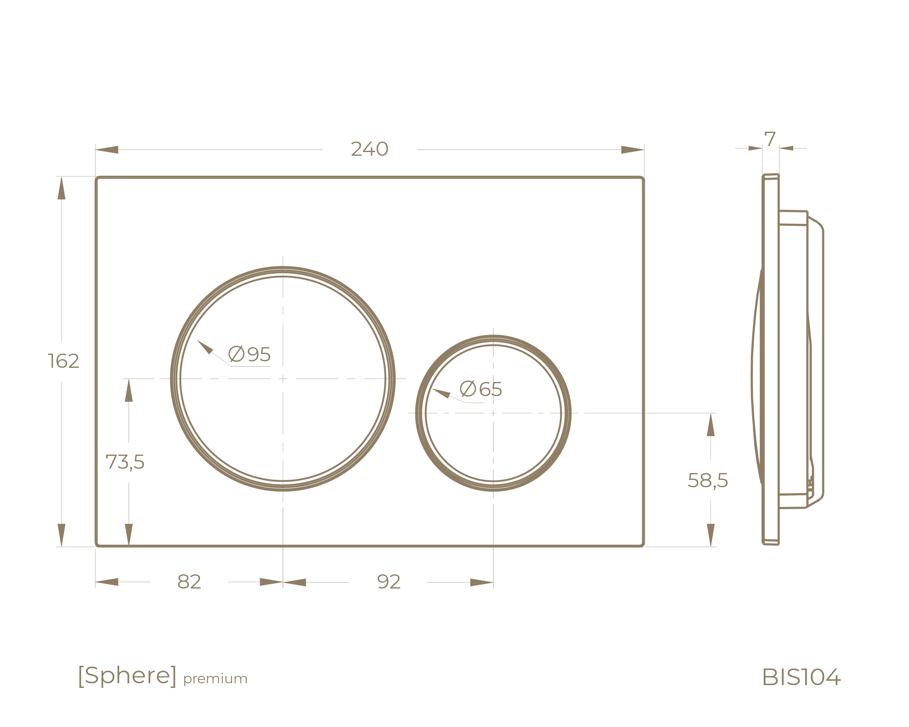 Клавиша смыва BIS104BL