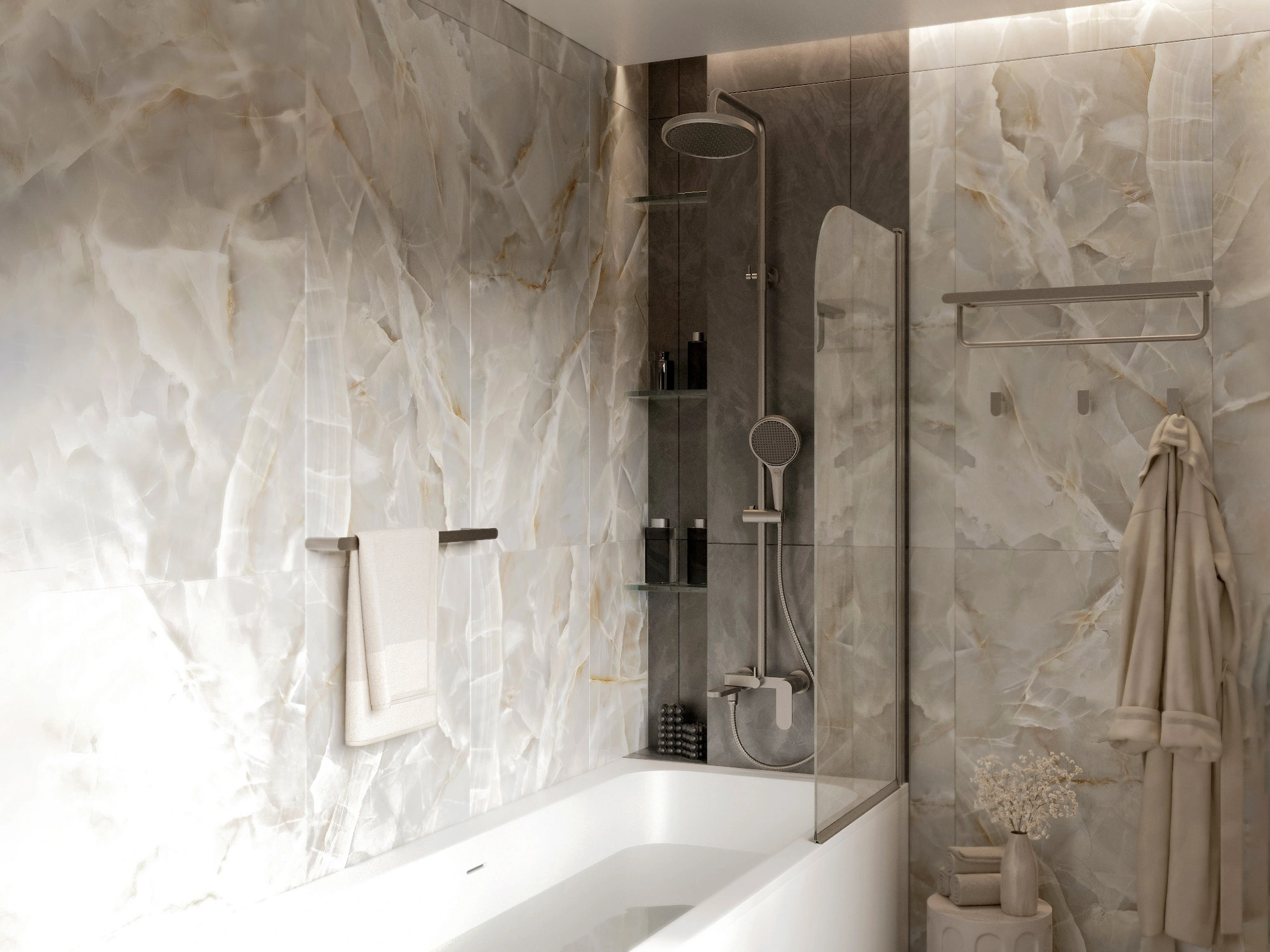 Душевая система с верхним тропическим душем KN-83/GM