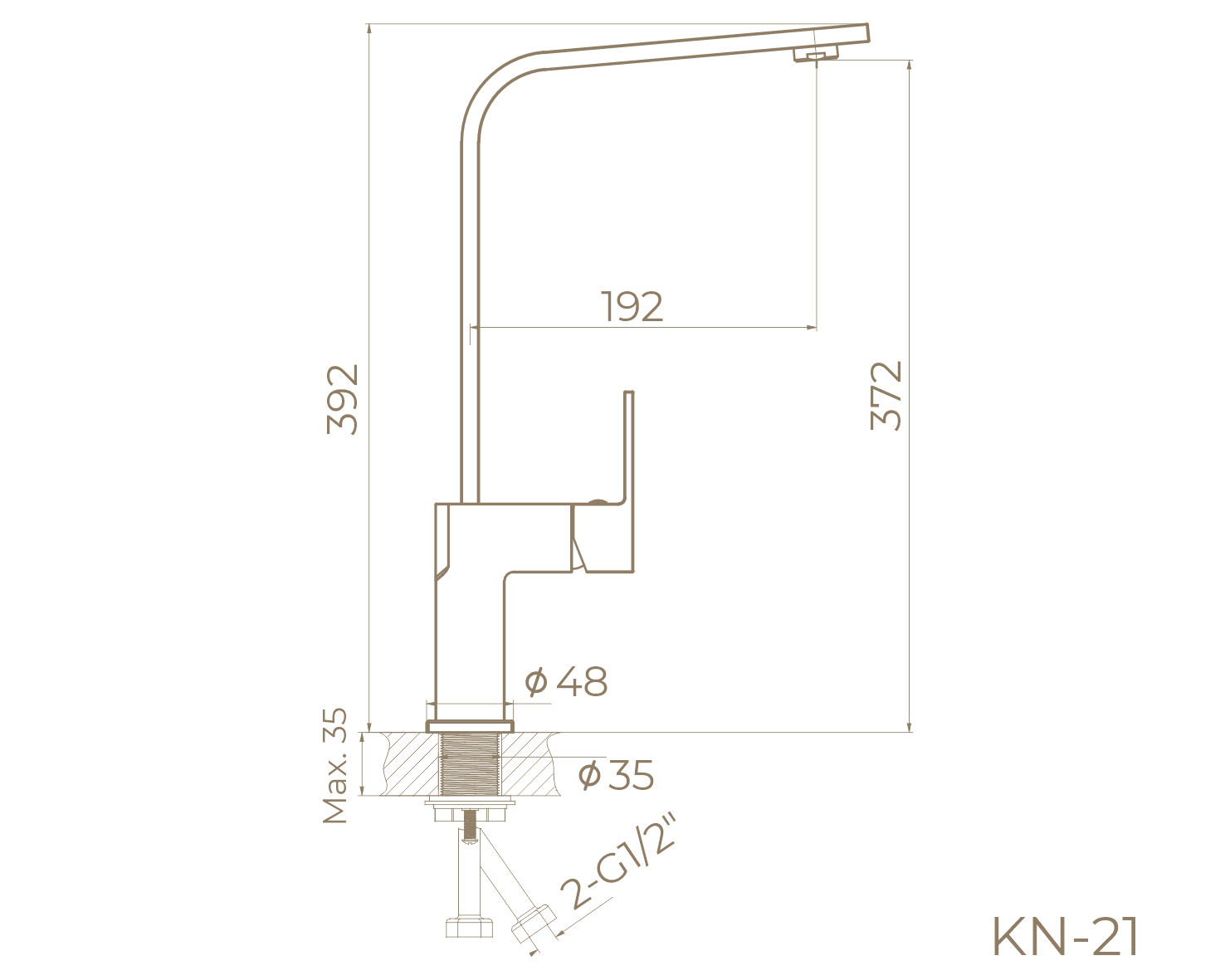 Смеситель для кухни KN-21/GM