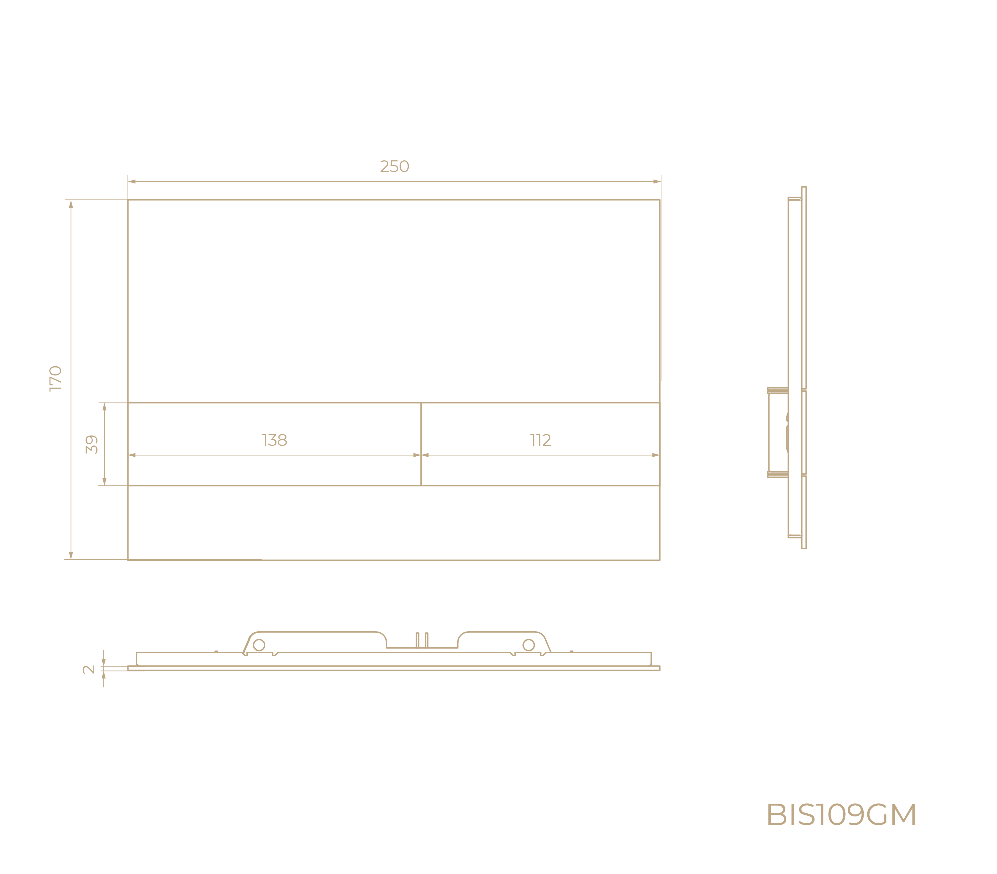 Клавиша смыва BIS109GM