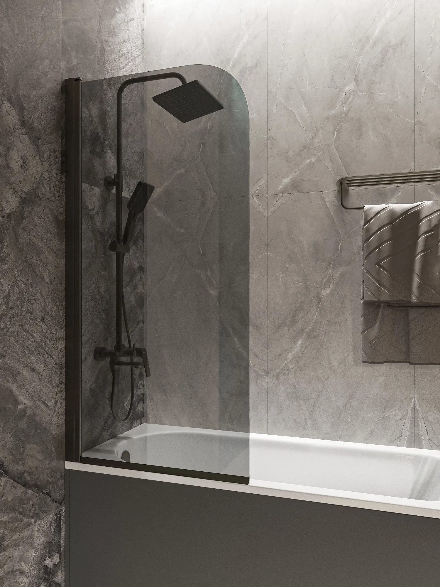 Штора стеклянная на ванну BS070TG0GM