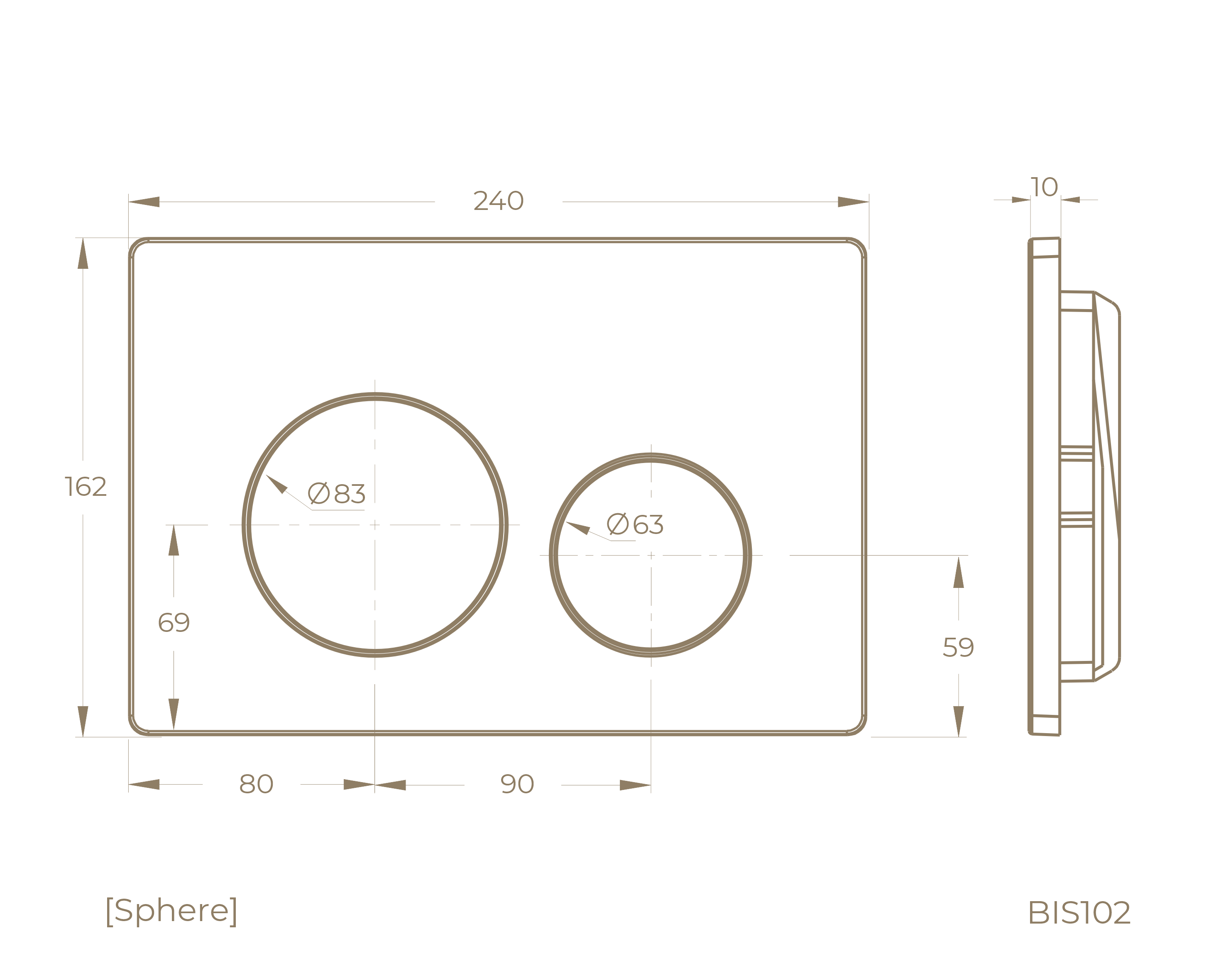 Клавиша смыва BIS102BL