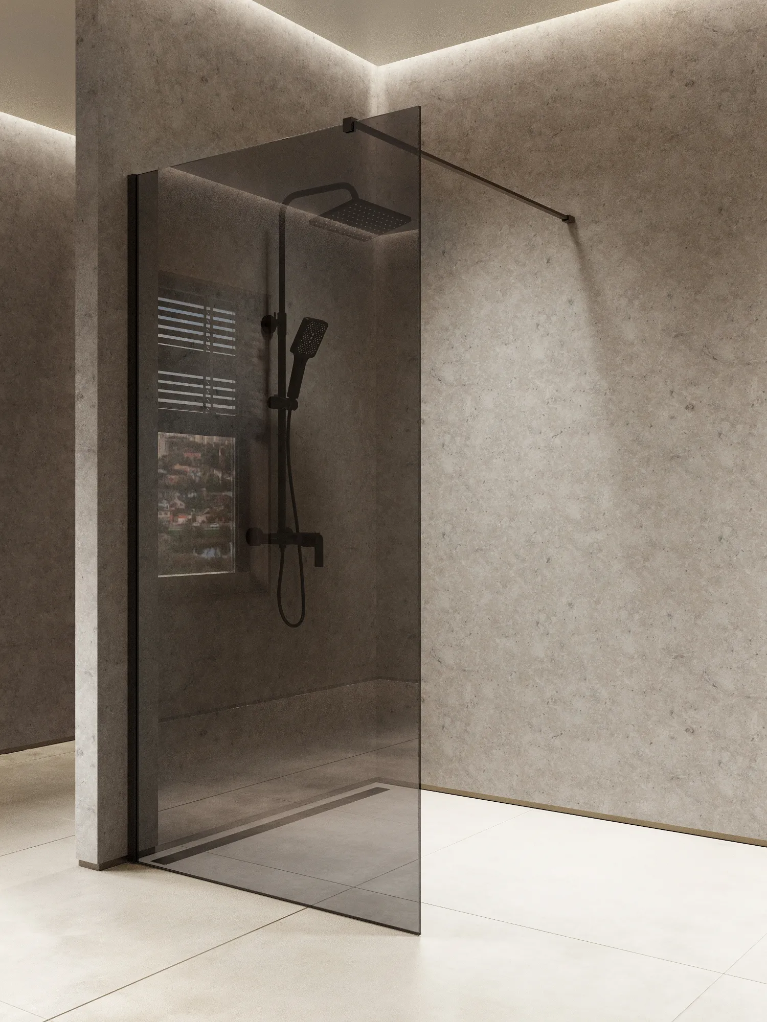 Перегородка душевая Walk In WI100TG0BL