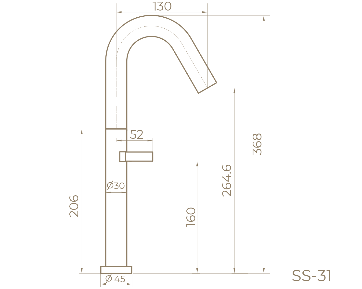 Смеситель для накладной раковины SS-31/BL
