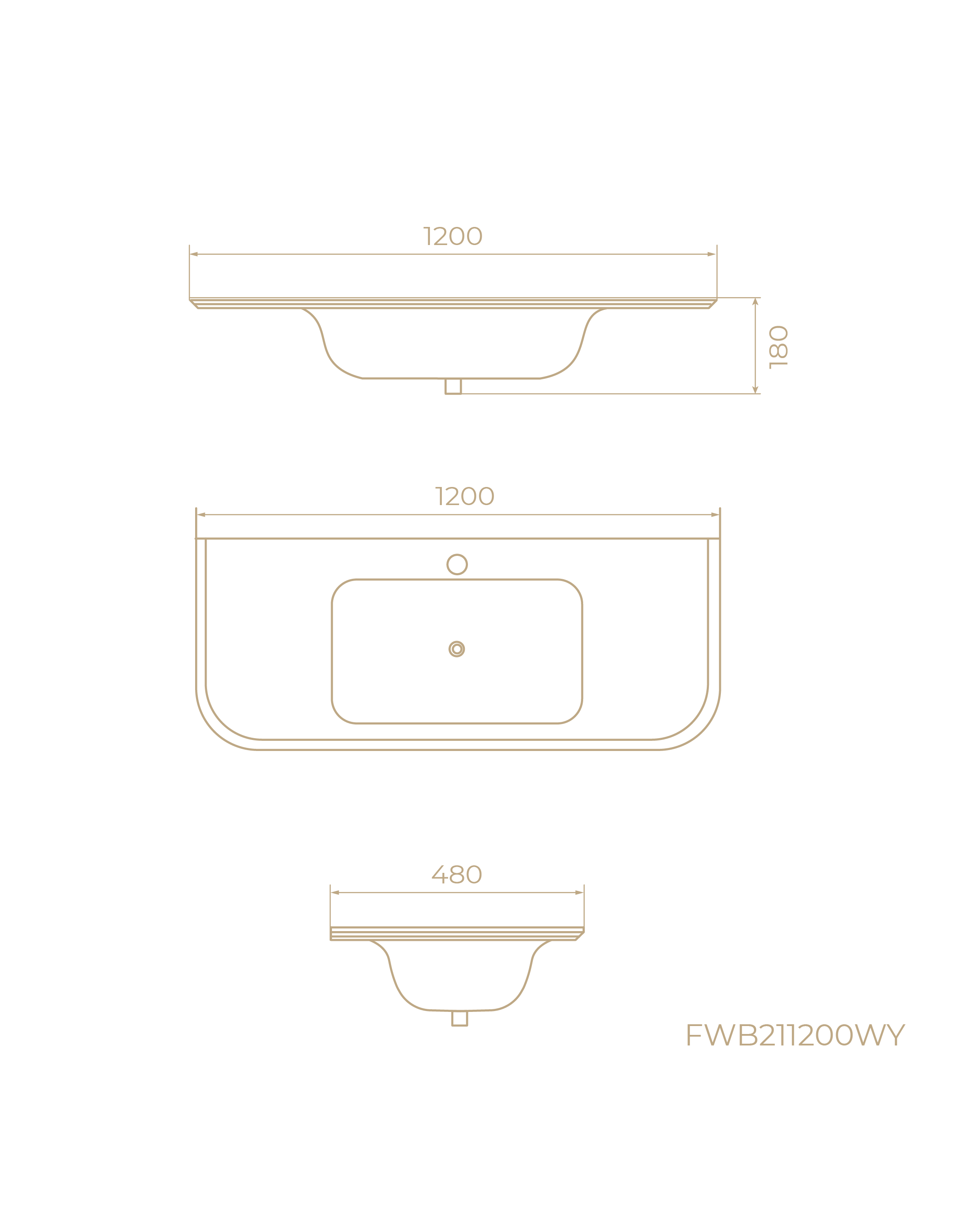 FWB211200WY, Cloud, 120 см, встраиваемая, искуственный камень, Белая матовая