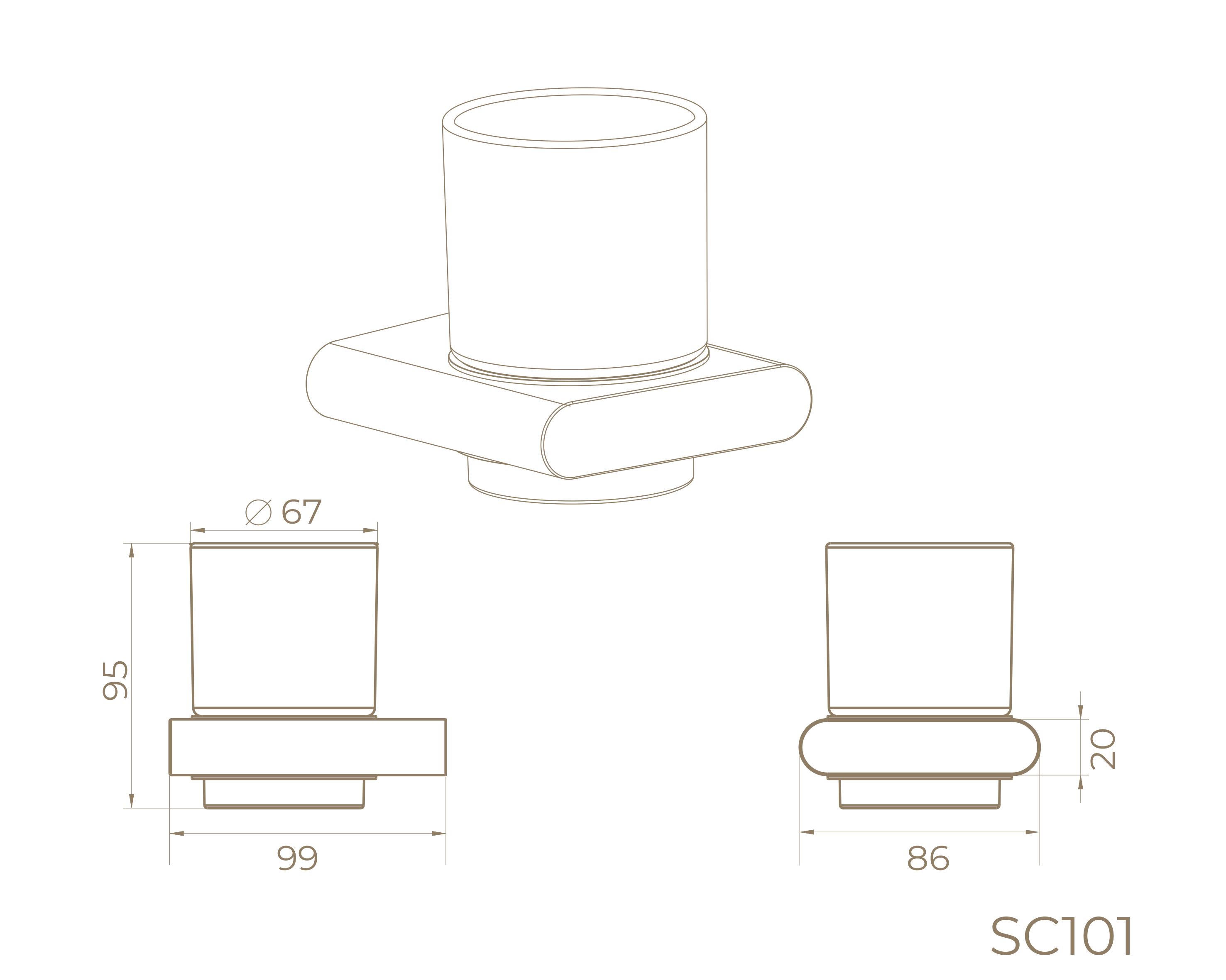 Стакан с держателем SC101GM