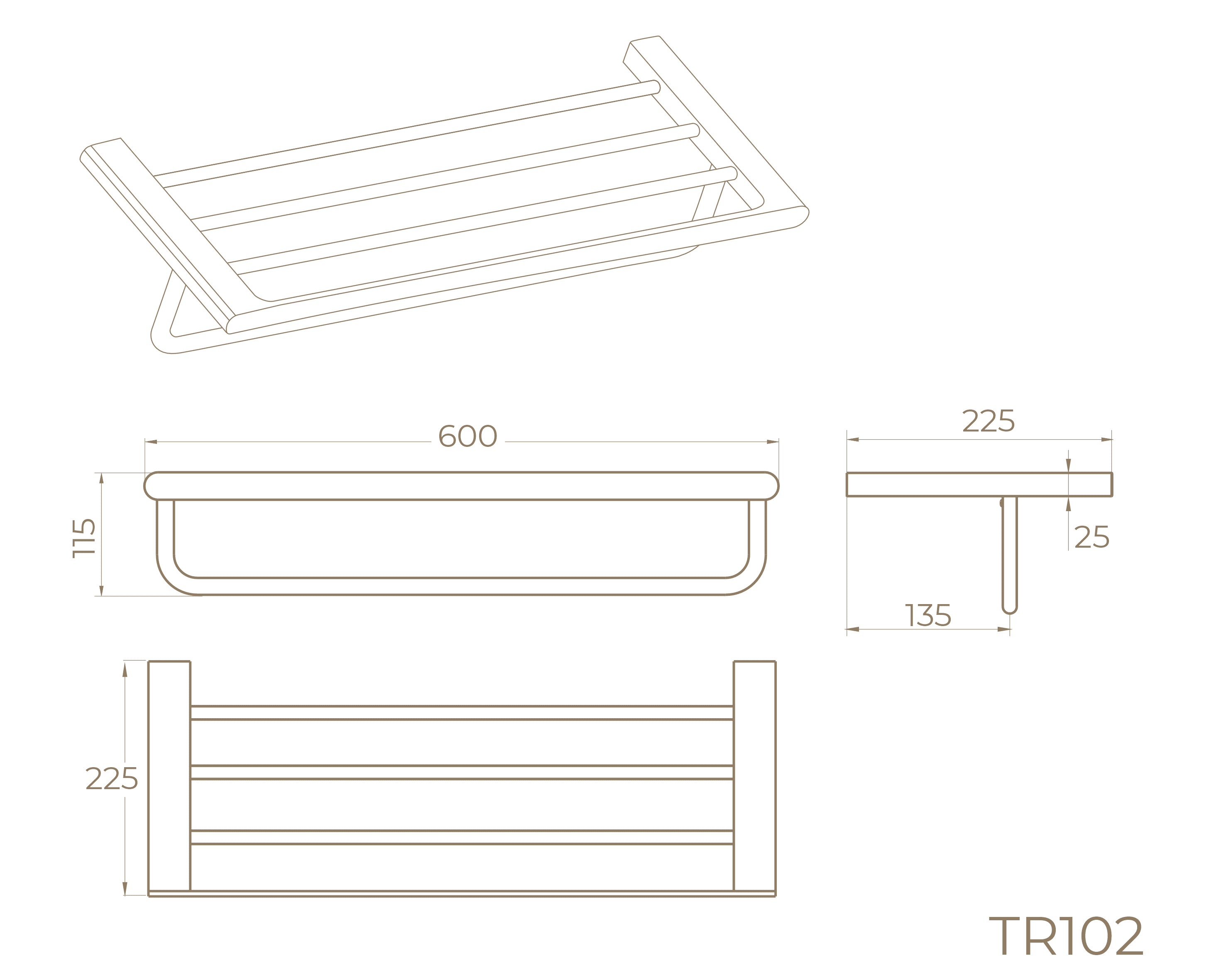 Полка для полотенец TR102BL