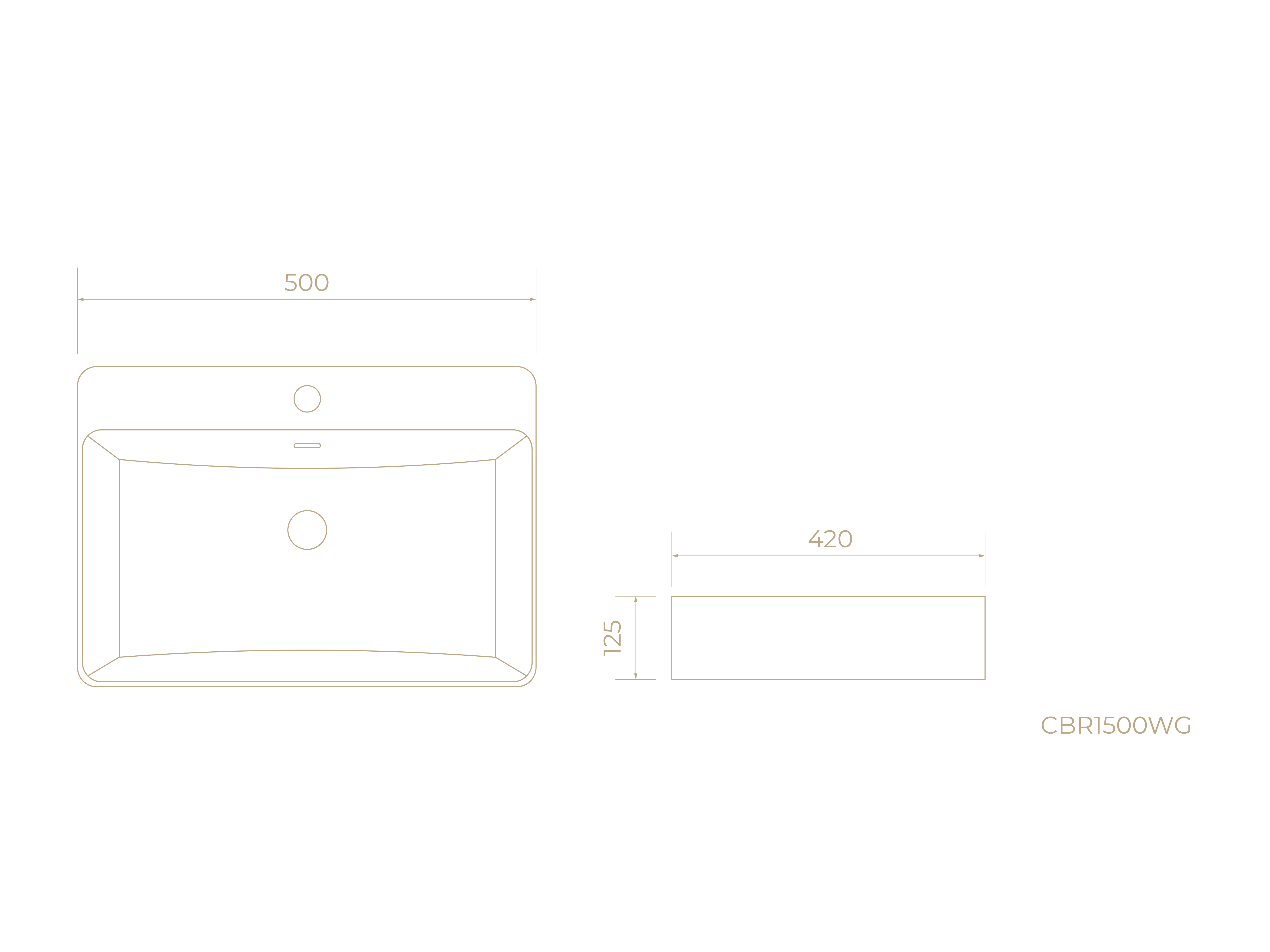 Накладная раковина CBR1500WG