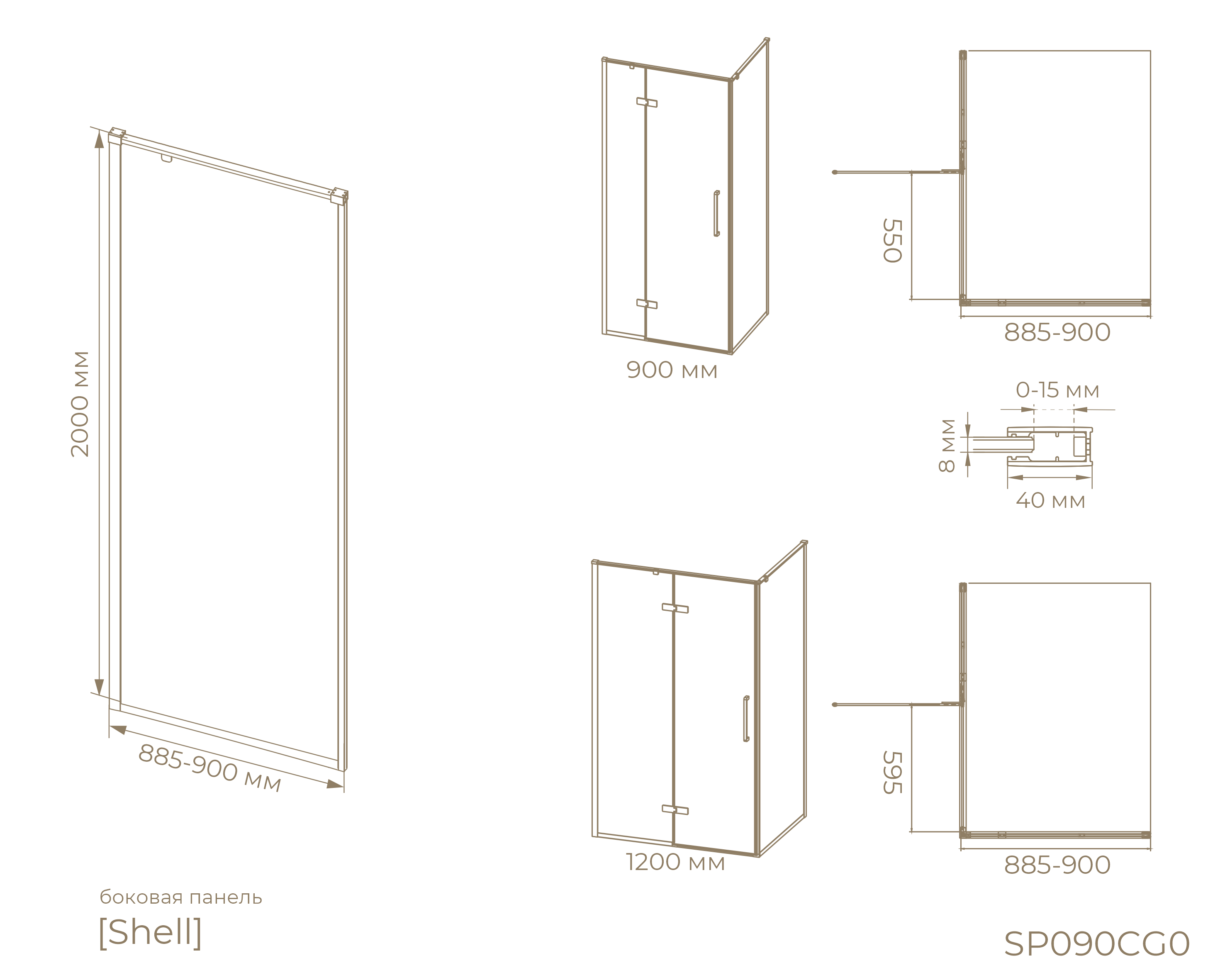 Панель душевая KNOTLOR Панель душевая SP090CG0RB
