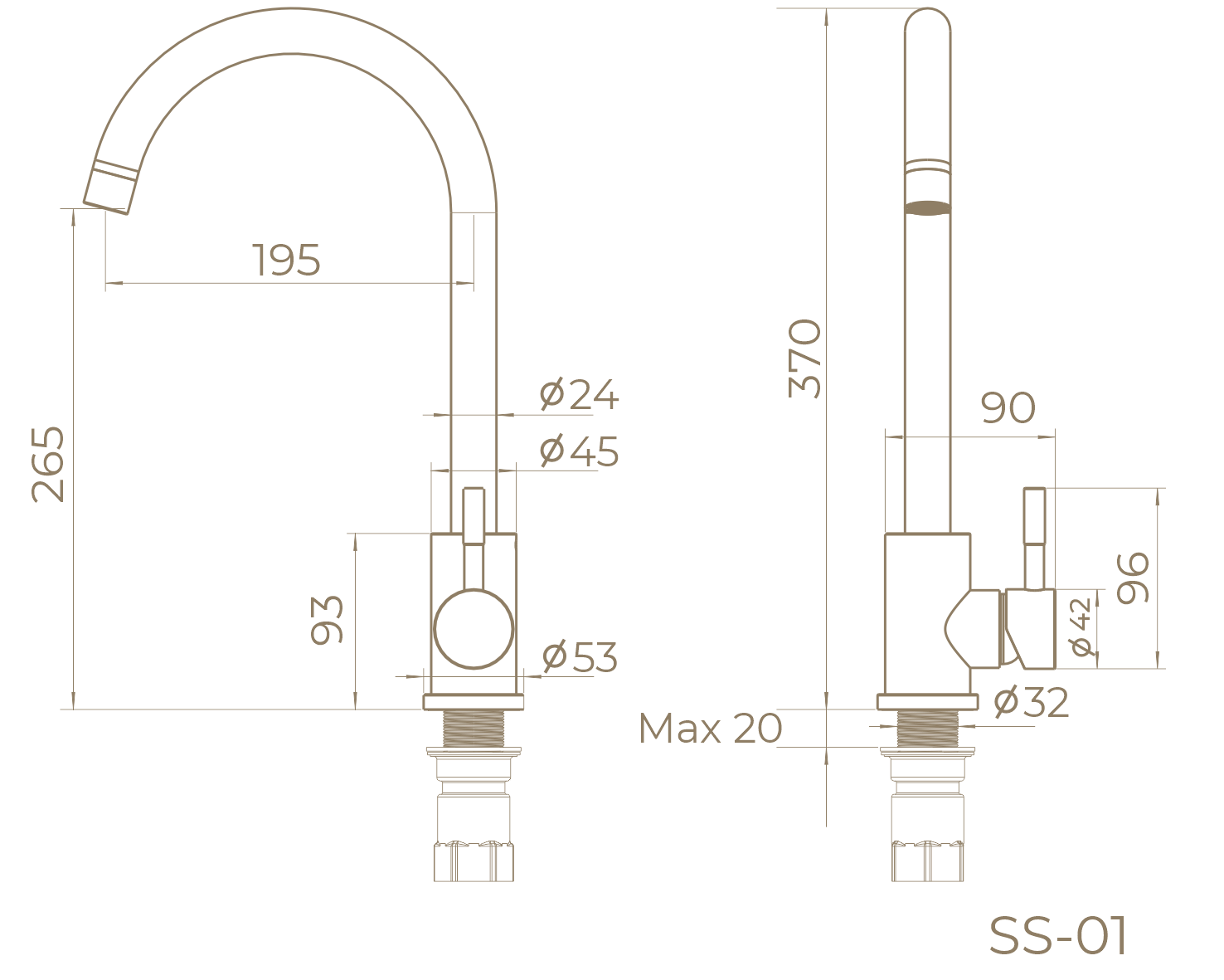 Смеситель для кухни SS-01