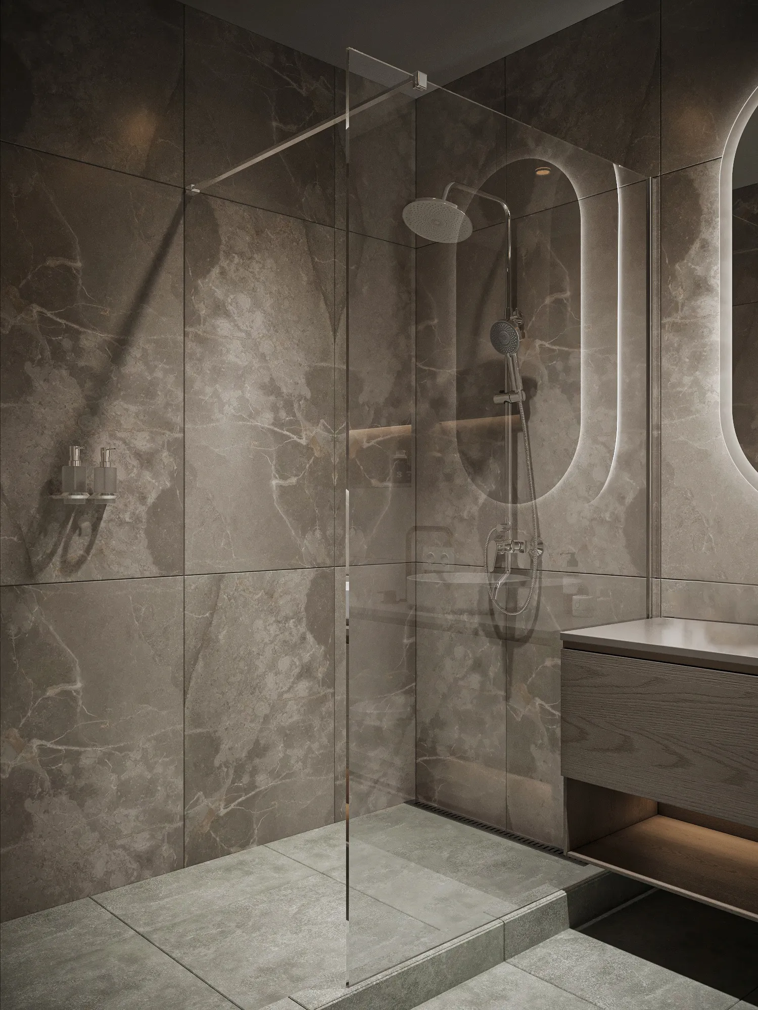 Перегородка душевая Walk In WI120CG0C