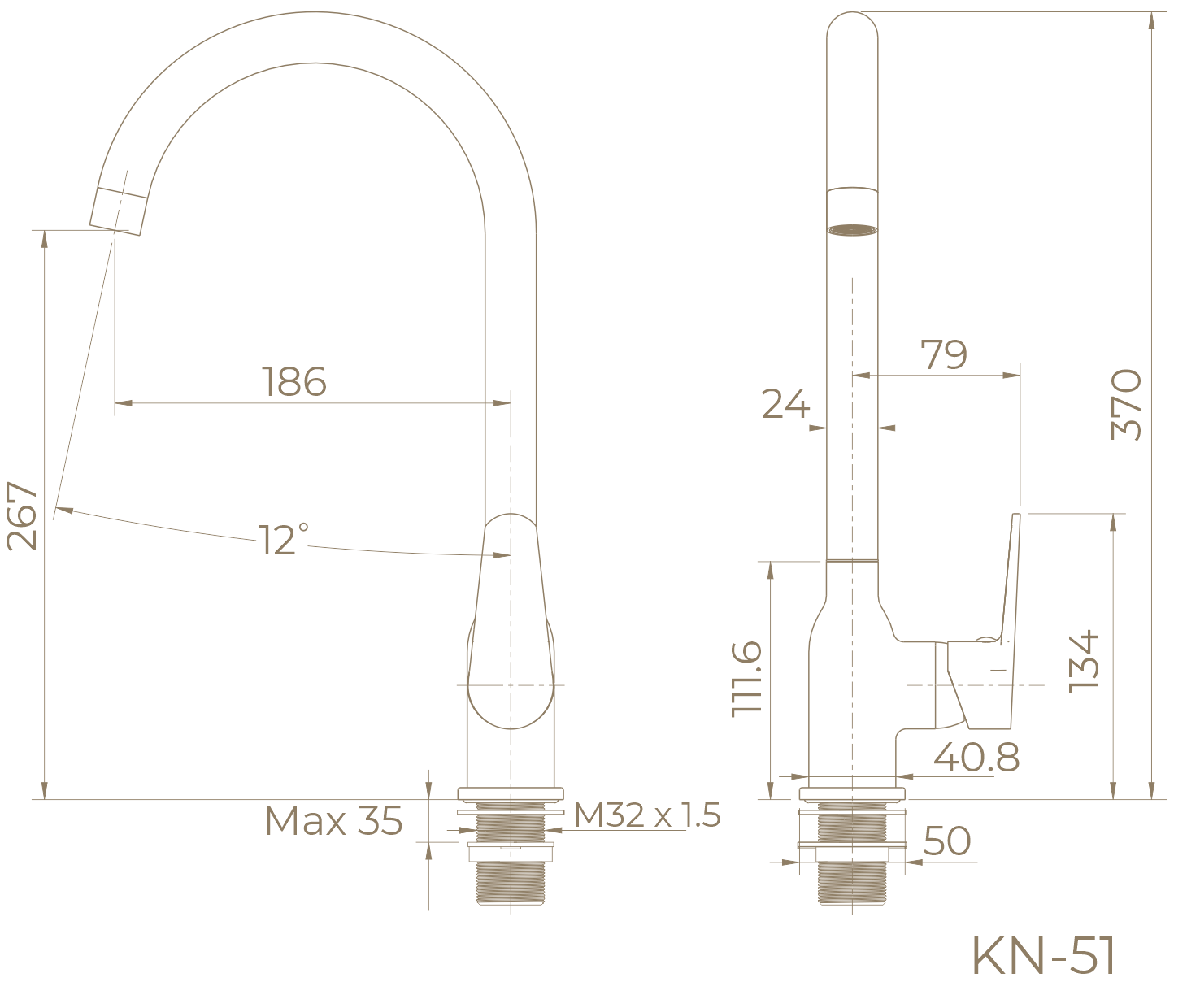 Смеситель для кухни KN-51
