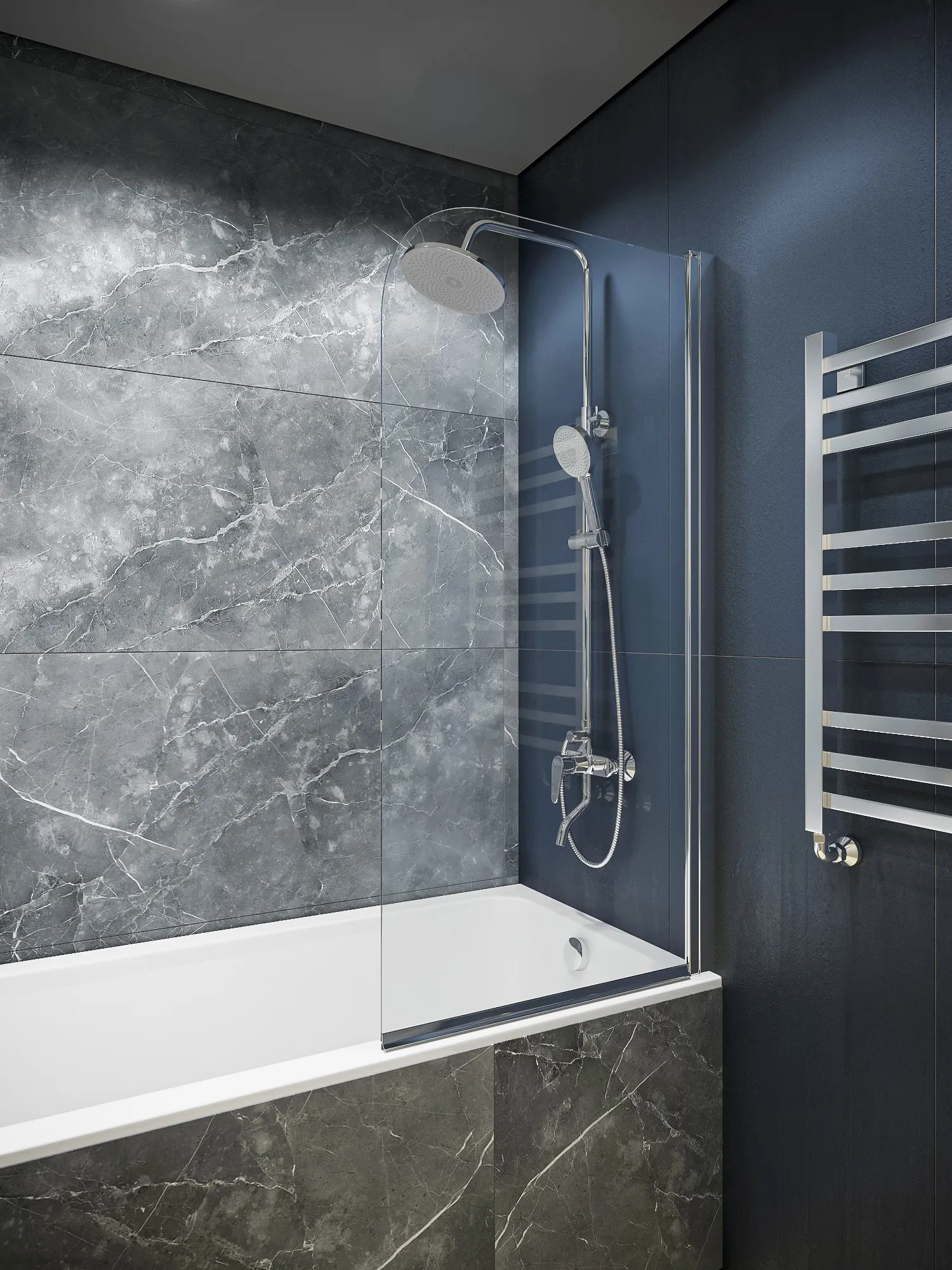 Штора стеклянная на ванну BS070CG0C