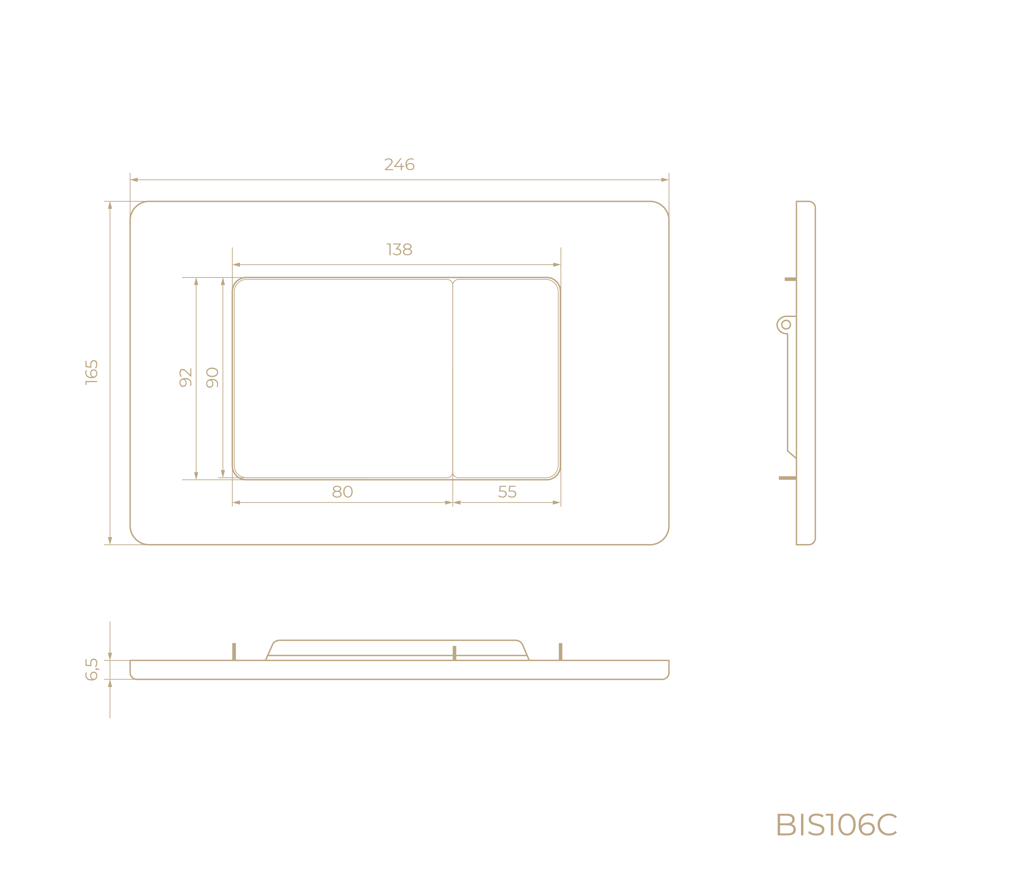 Клавиша смыва BIS106C