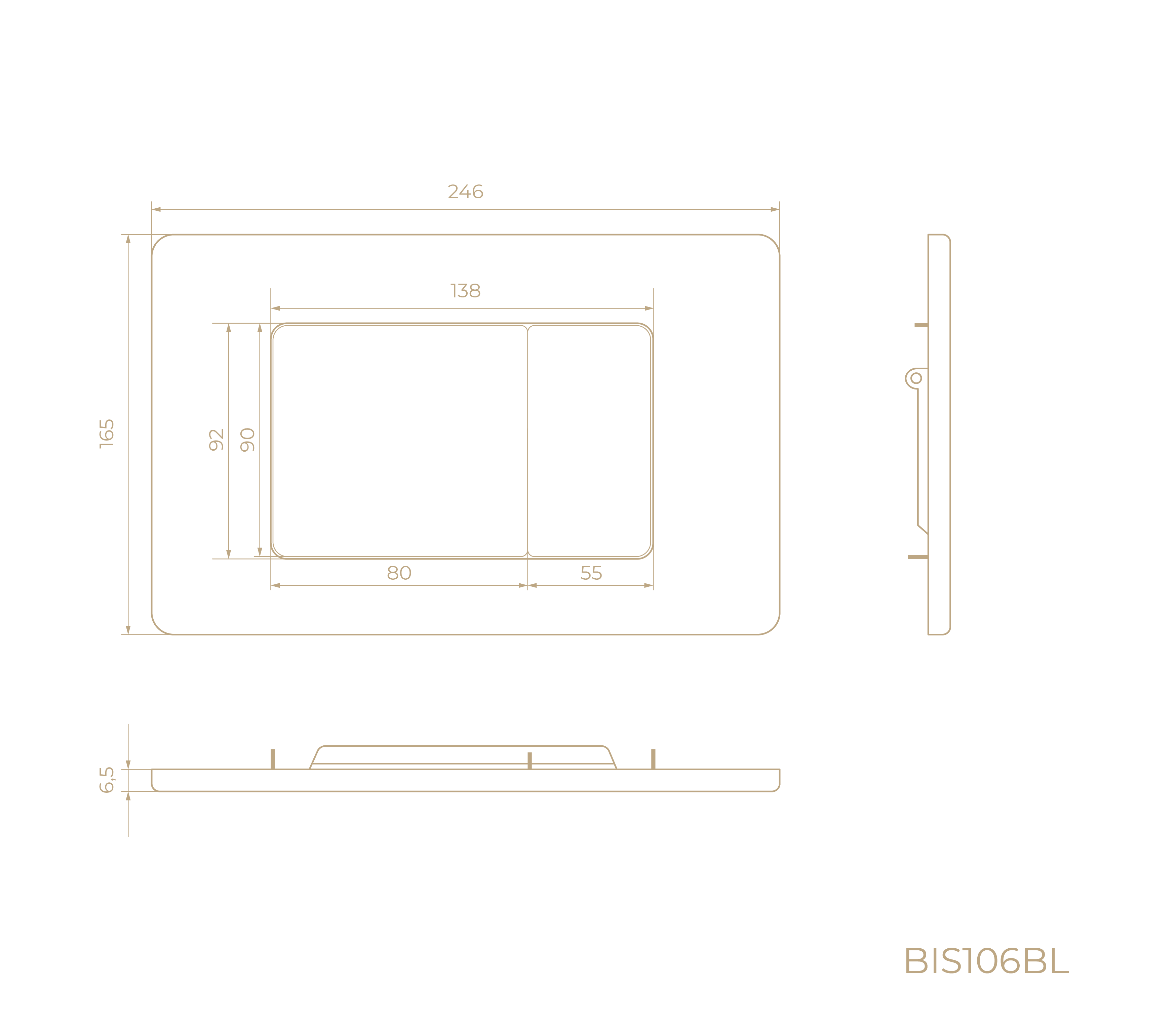 Клавиша смыва BIS106BL