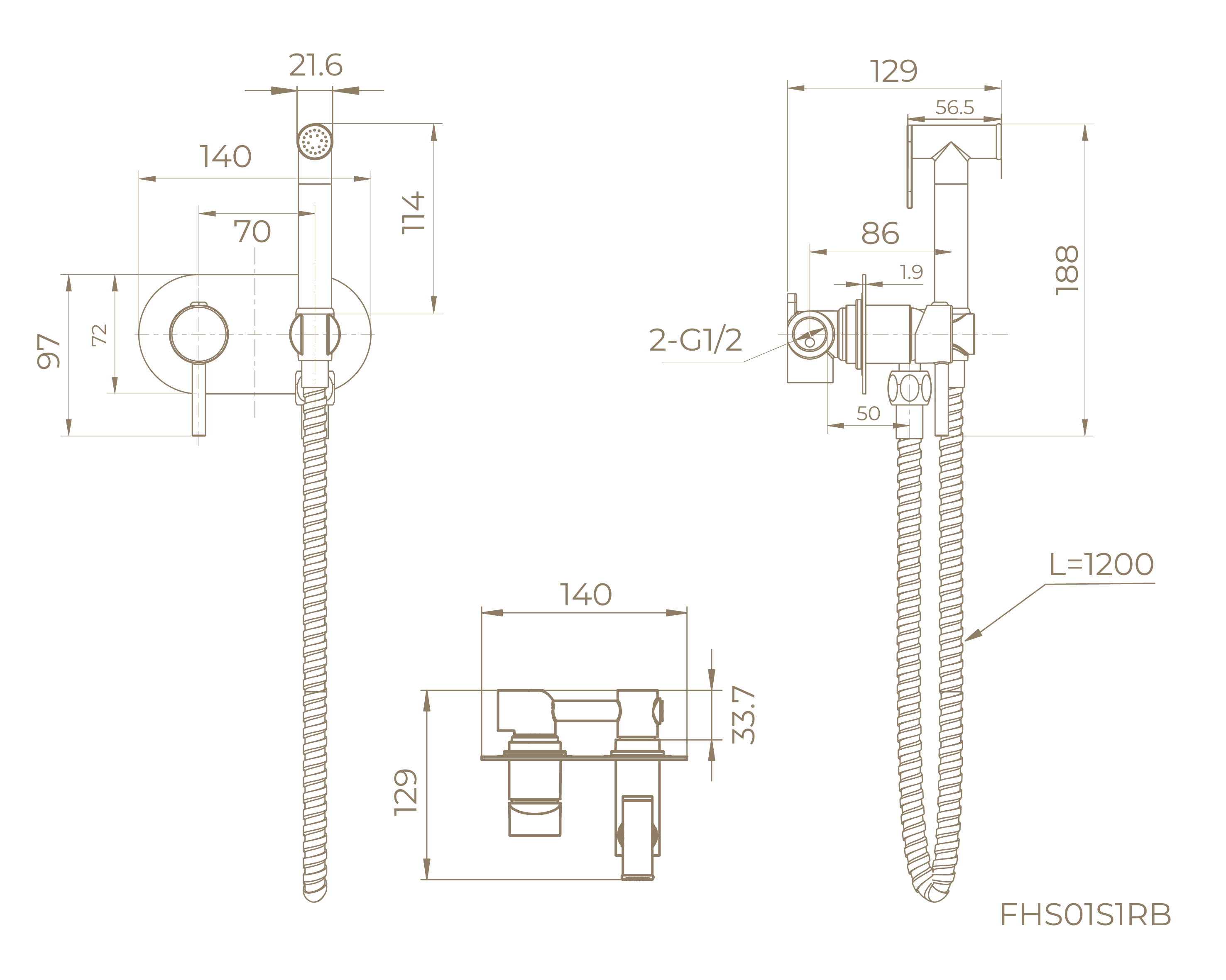 Смеситель с гигиеническим душем FHS01S1RB