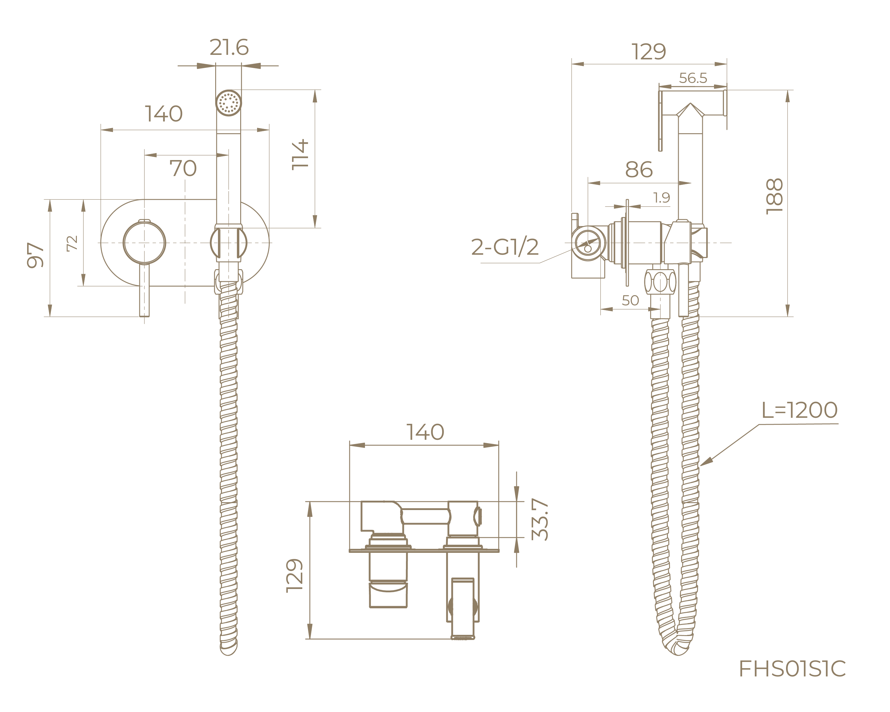 Смеситель с гигиеническим душем FHS01S1C