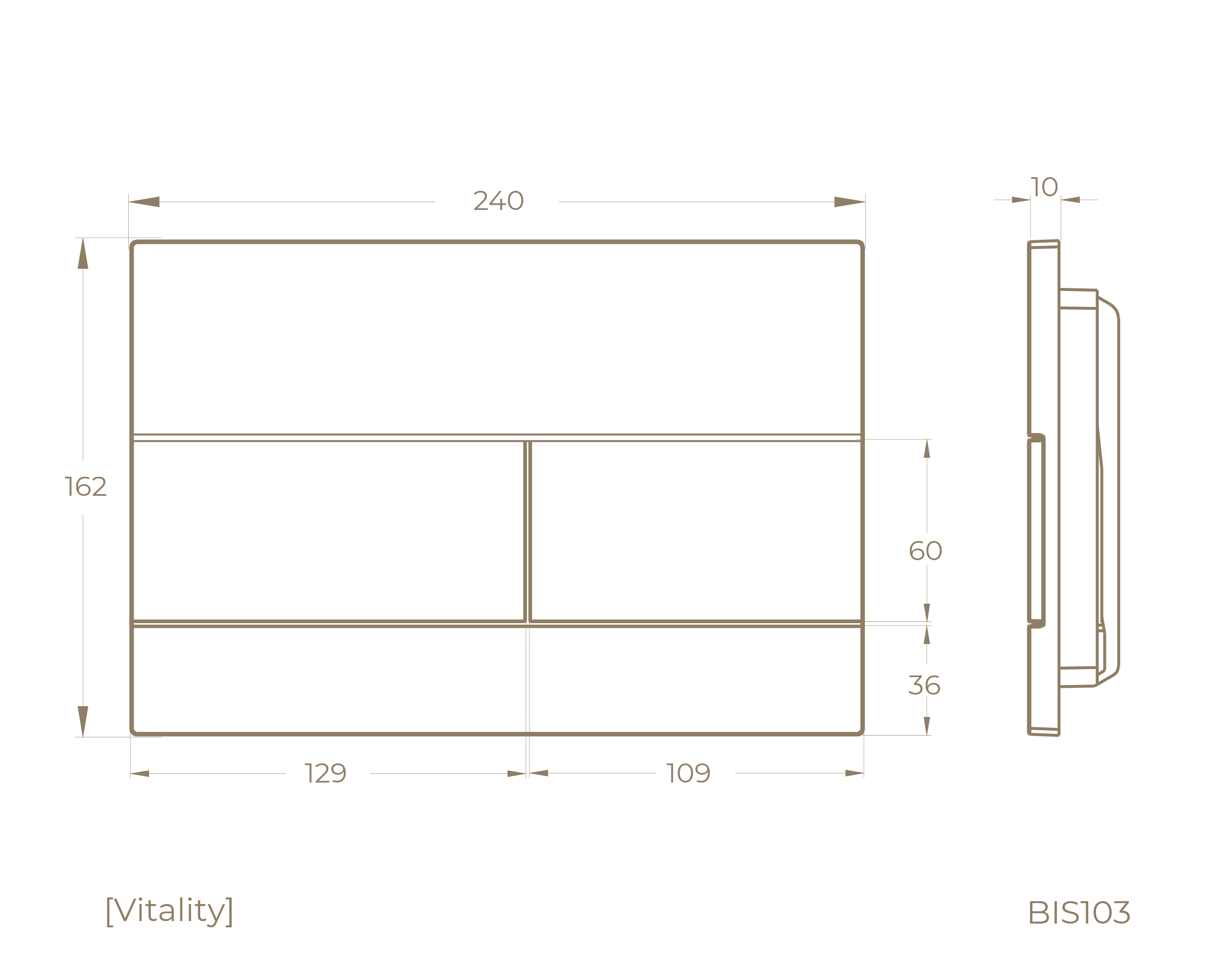Клавиша смыва BIS103C