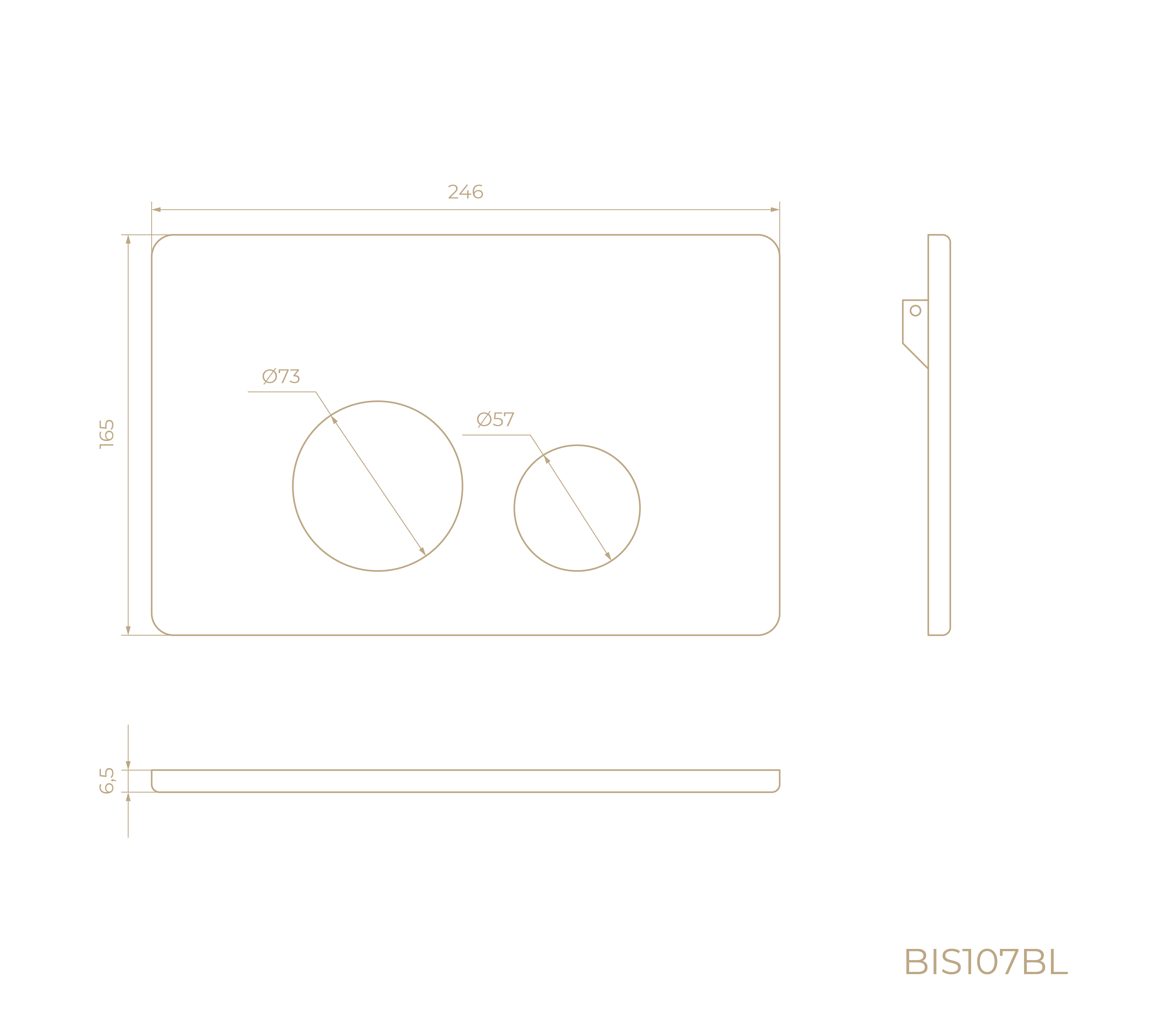 Клавиша смыва BIS107BL