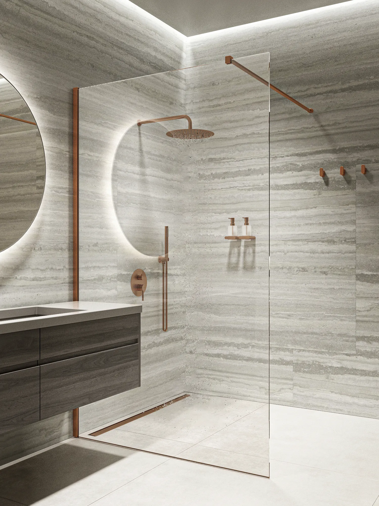 Перегородка душевая Walk In WI120CG0RB