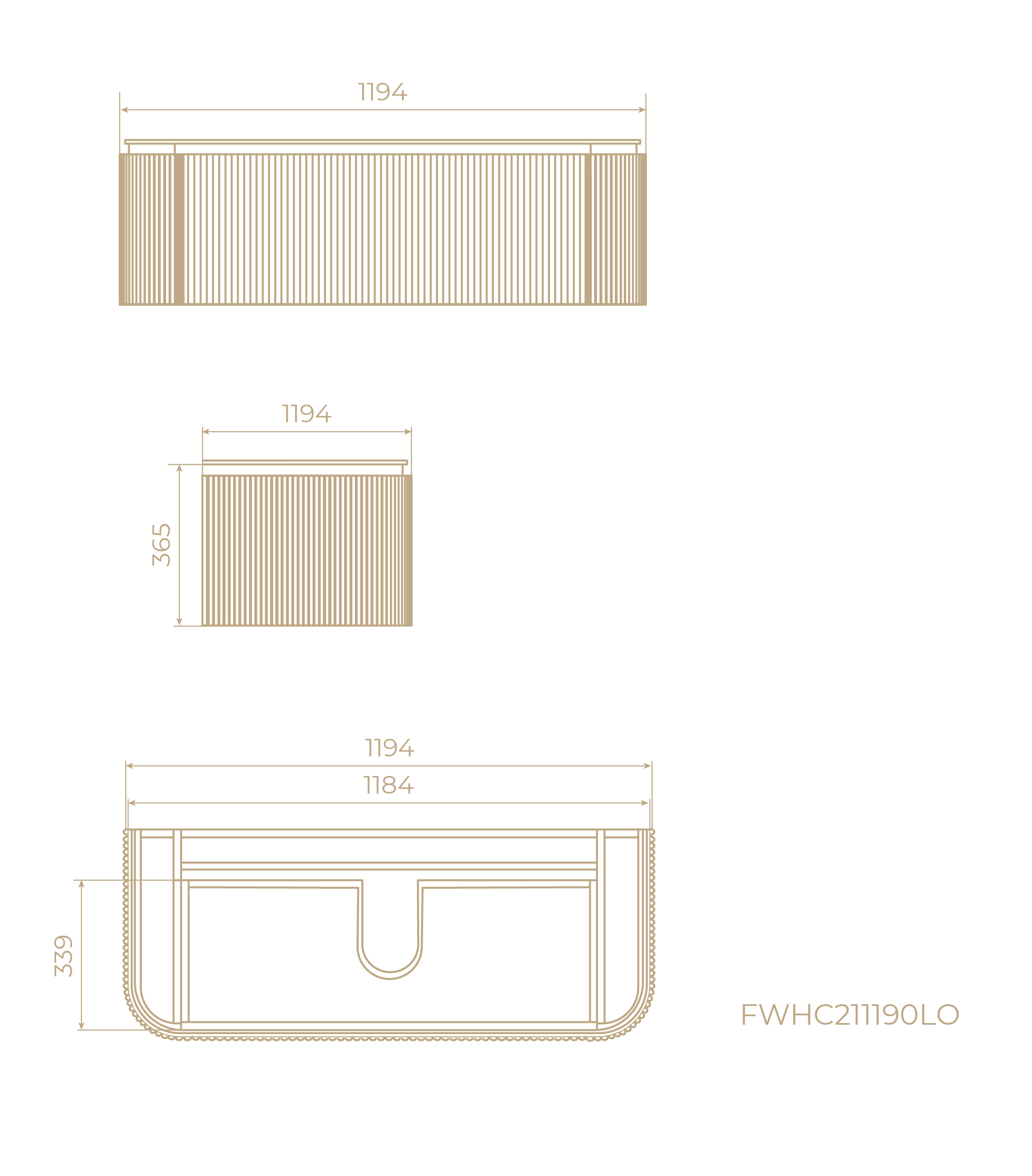 FWHC211190LO, Cloud, подвесная, 119 см, Дуб светлый