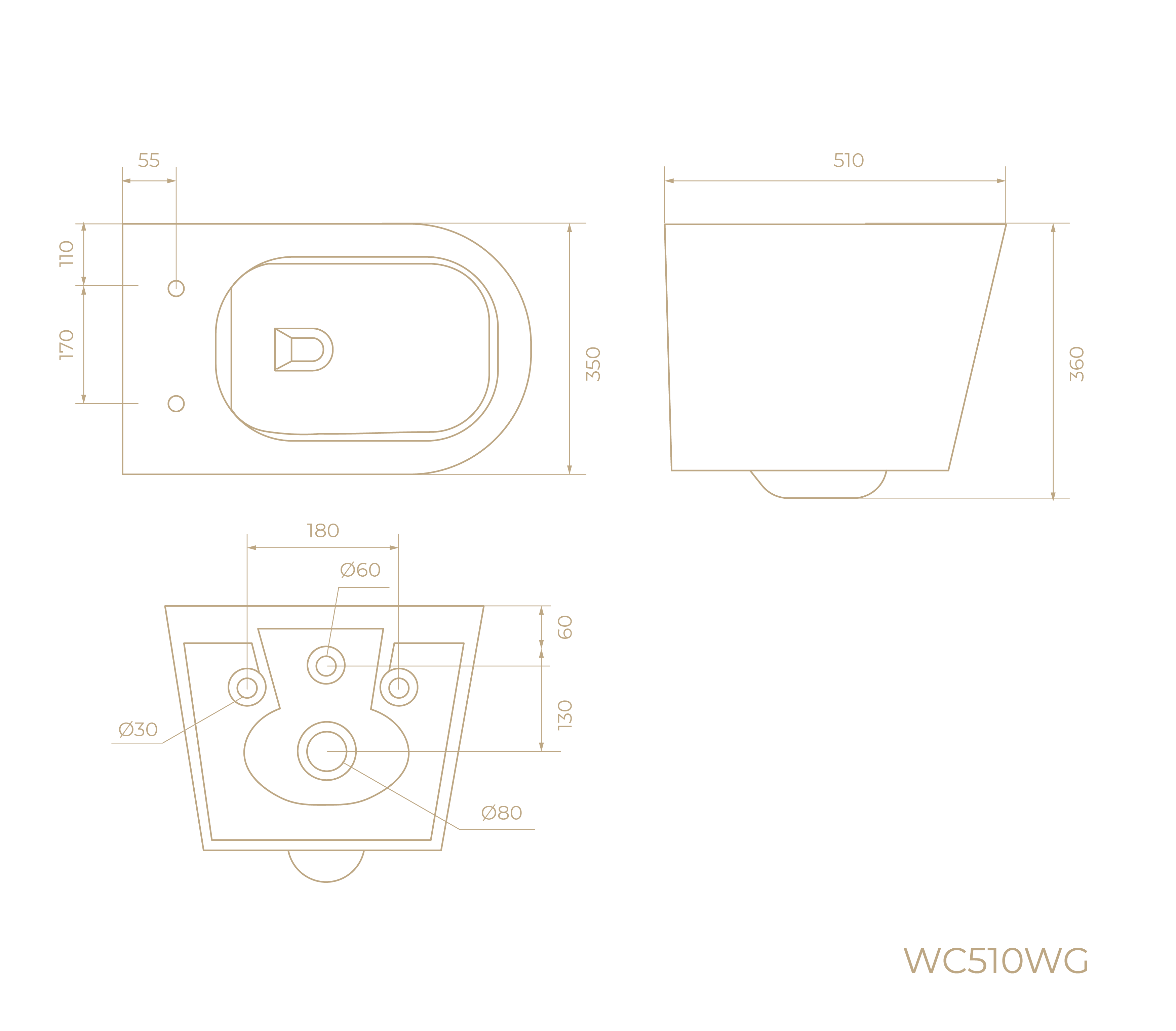 Подвесной унитаз WC510WG