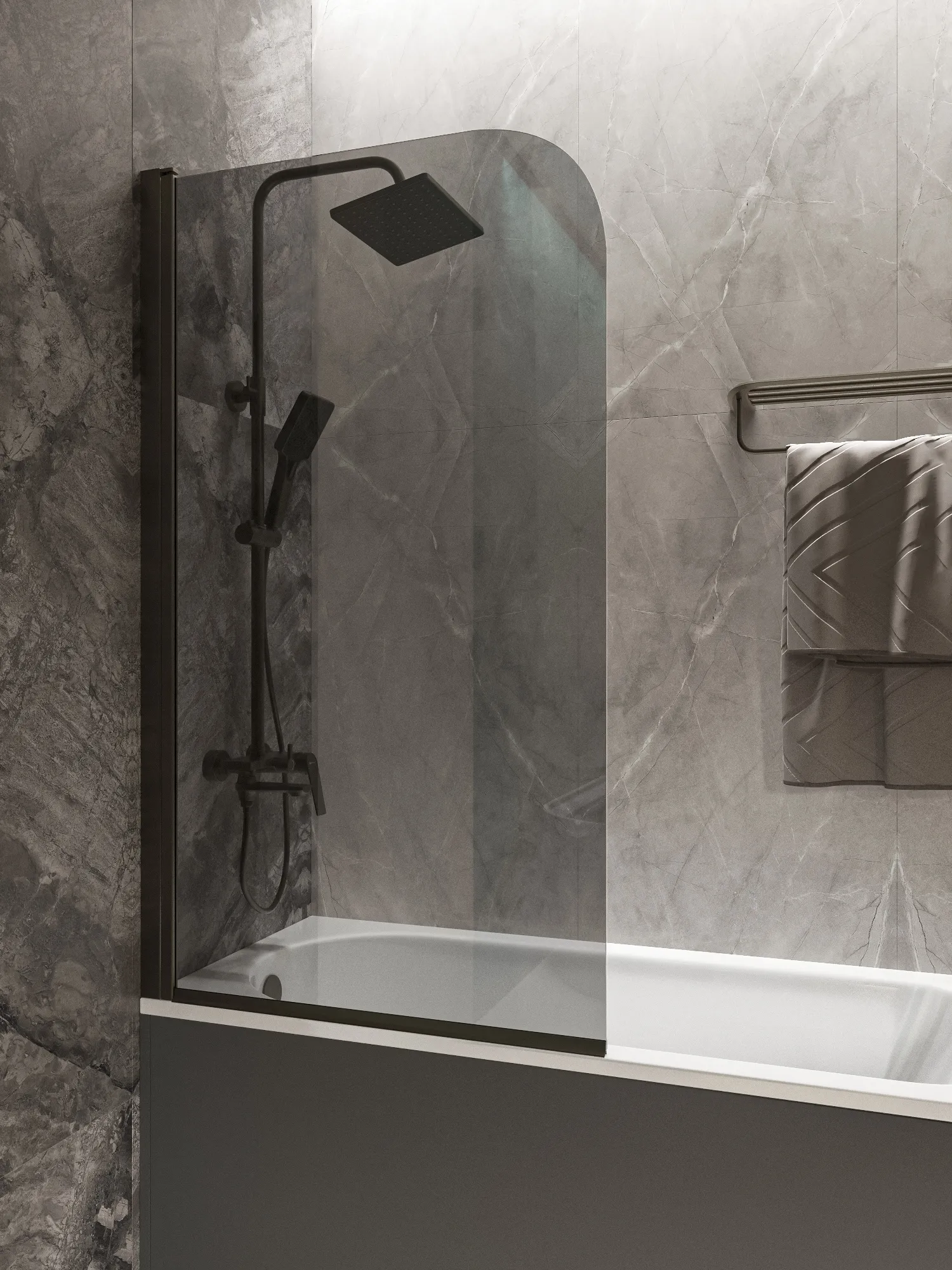 Штора стеклянная на ванну BS080TG0GM