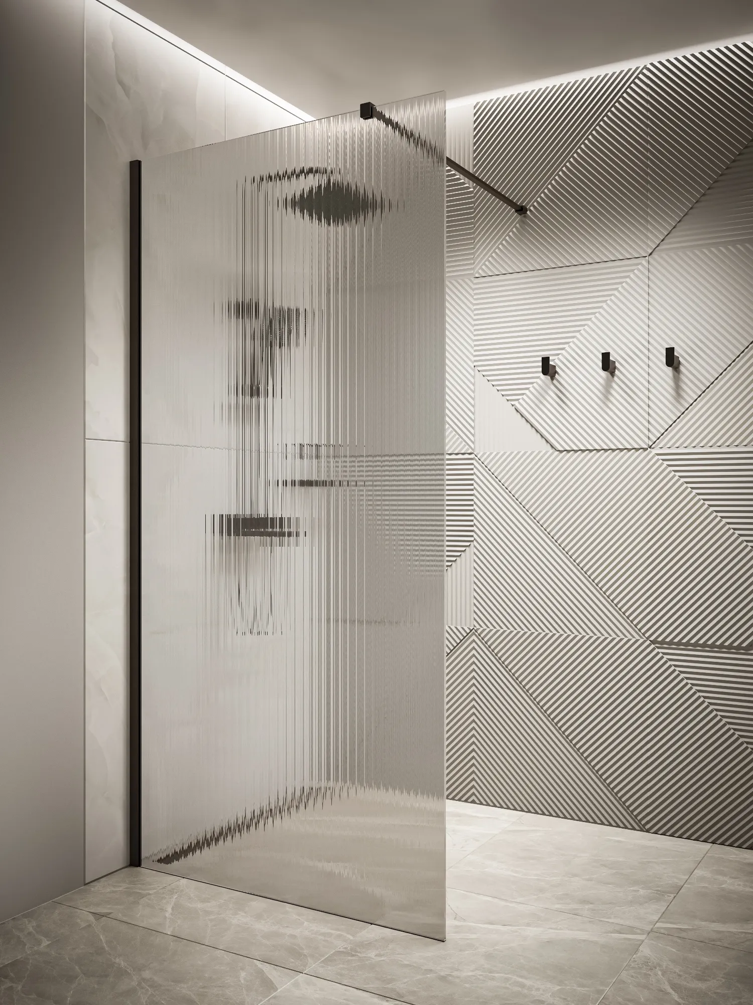 Перегородка душевая Walk In WI100CG1BL