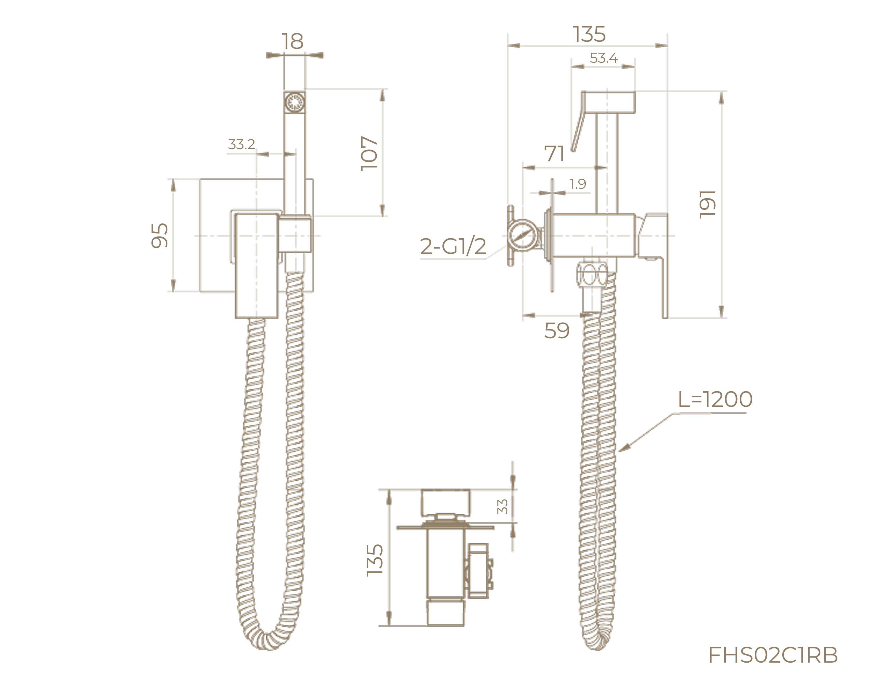 Смеситель с гигиеническим душем FHS02C1RB