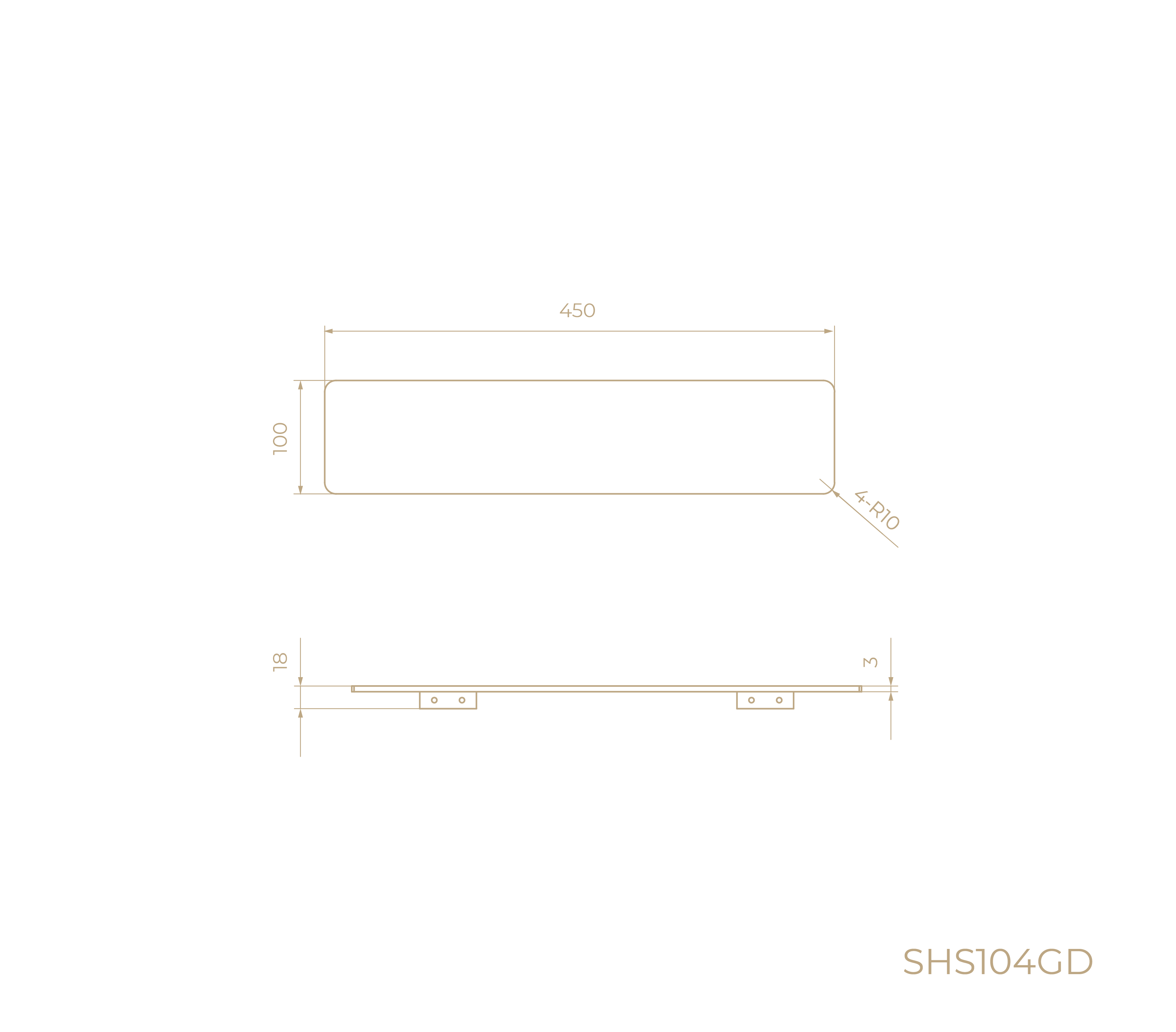Полка для душа SHS104GD