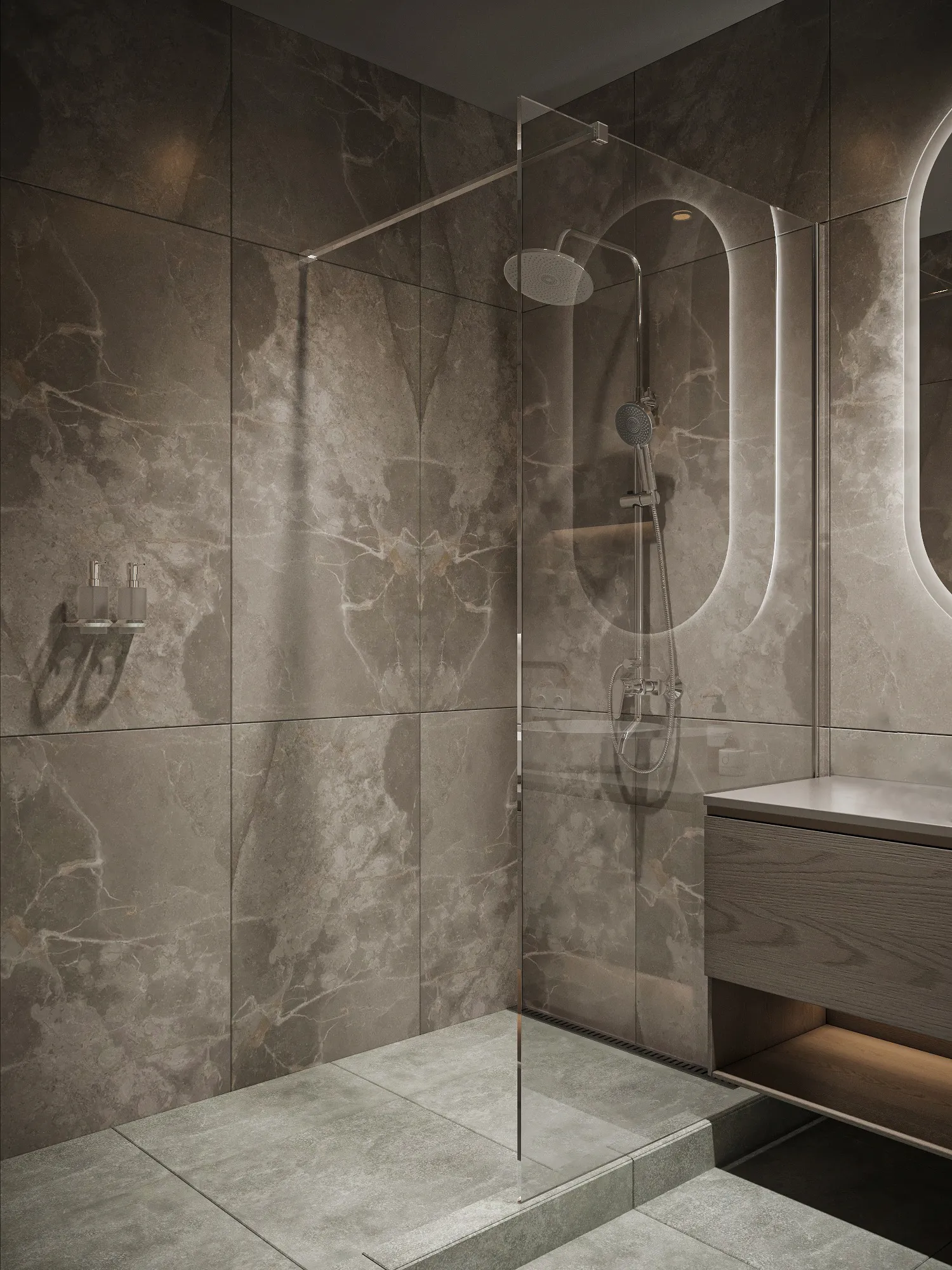 Перегородка душевая Walk In WI100CG0C