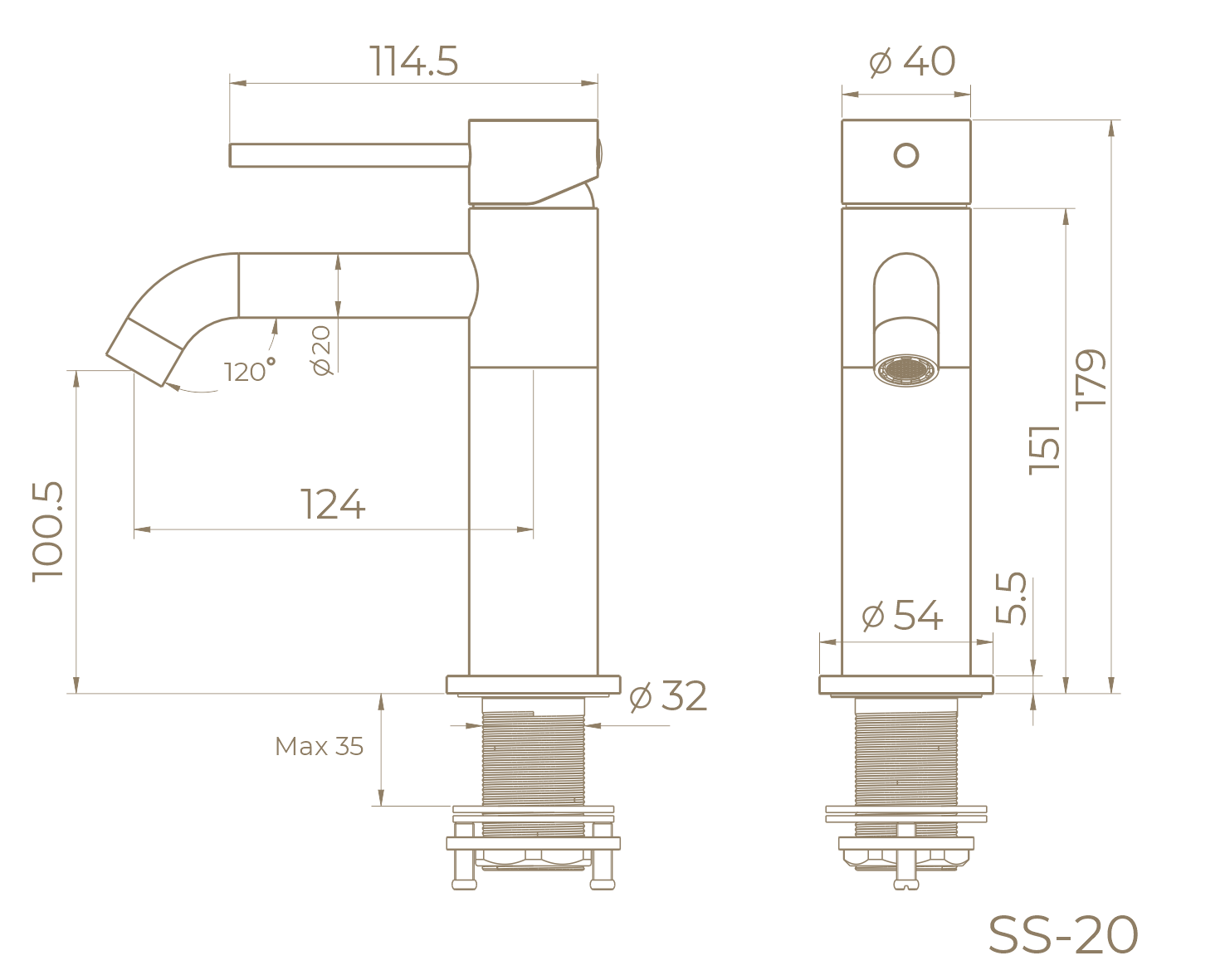 Смеситель для раковины SS-20/RB