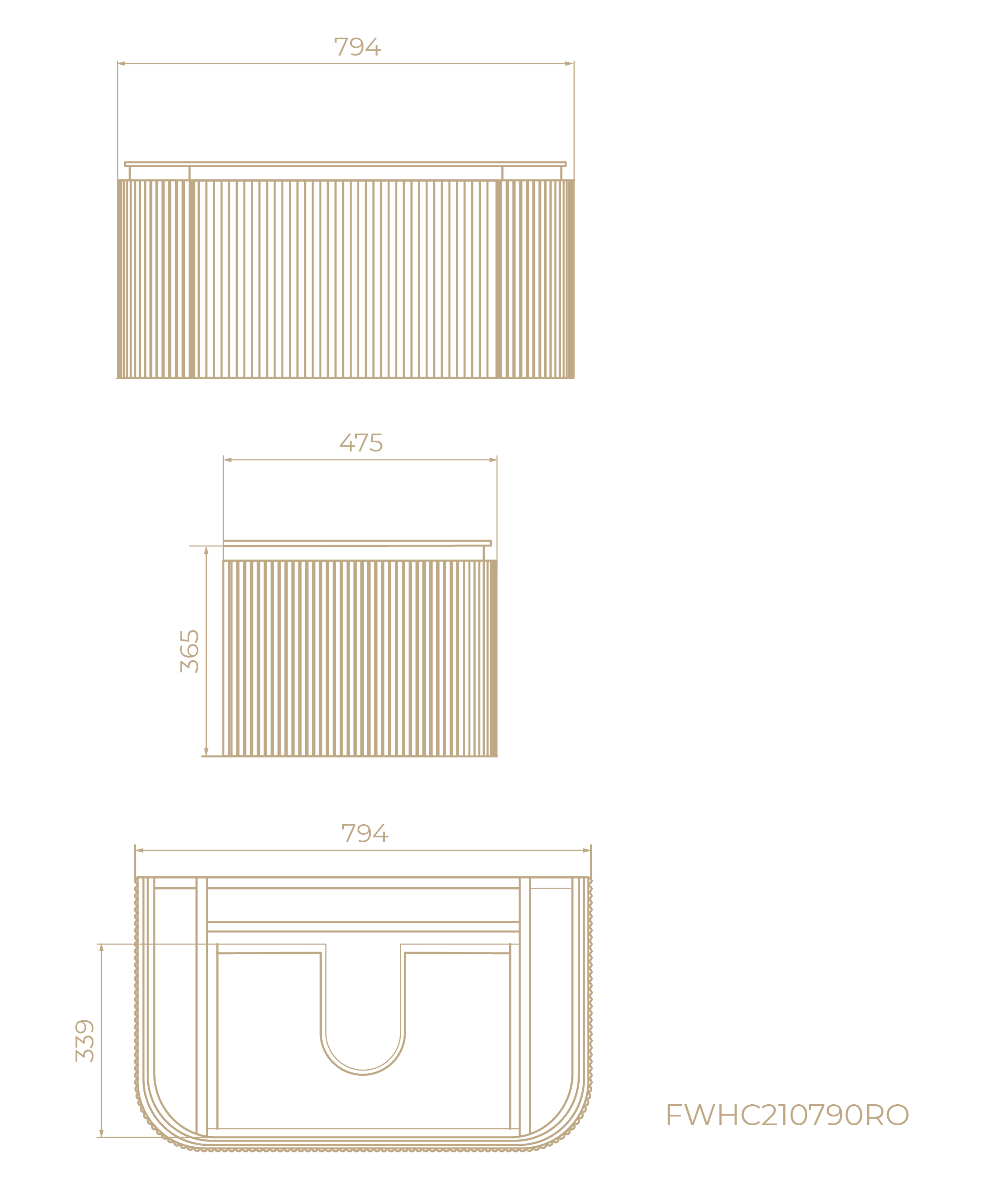 FWHC210790RO, Cloud, подвесная, 79 см, Дуб красный