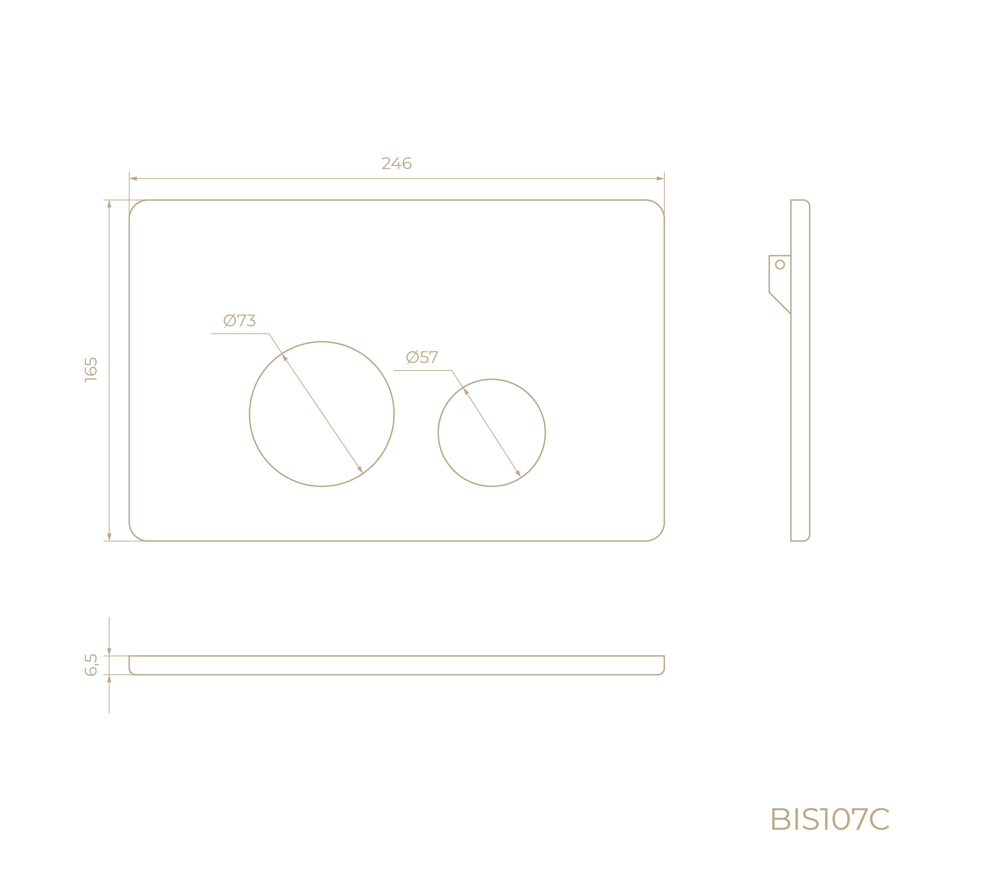 Клавиша смыва BIS107C
