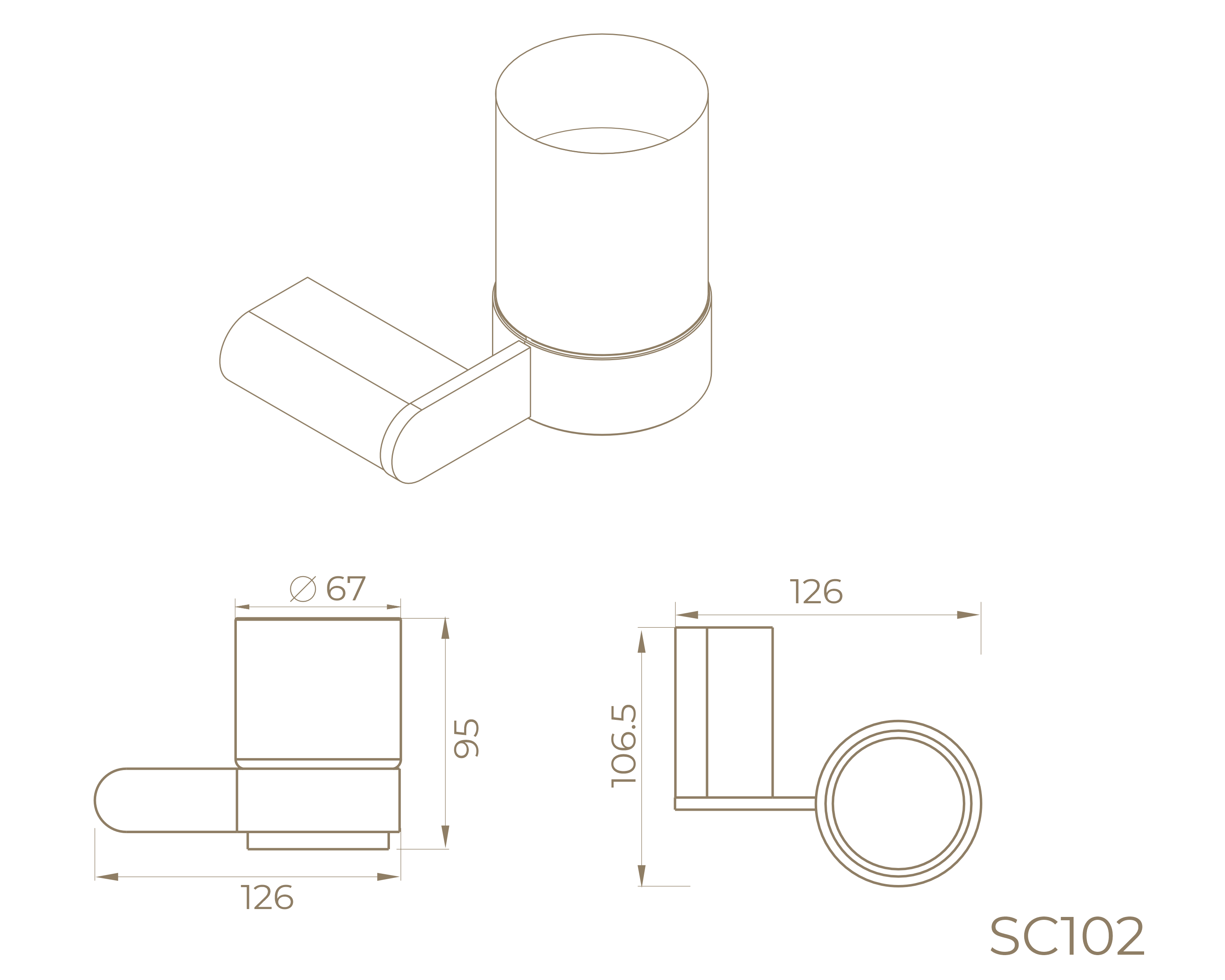 Стакан с держателем SC102GM