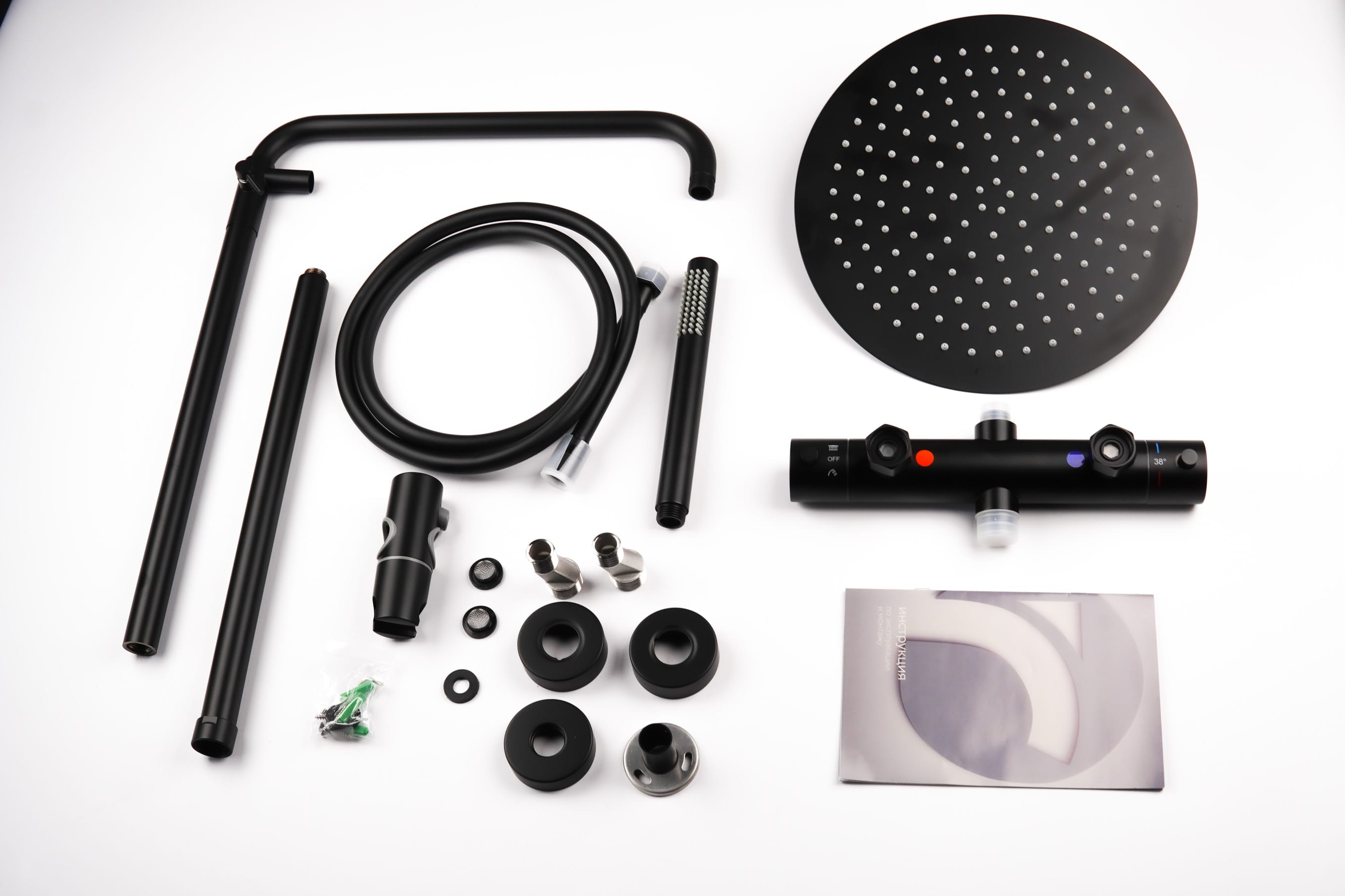 Душевая система с верхним тропическим душем SS-24/BL