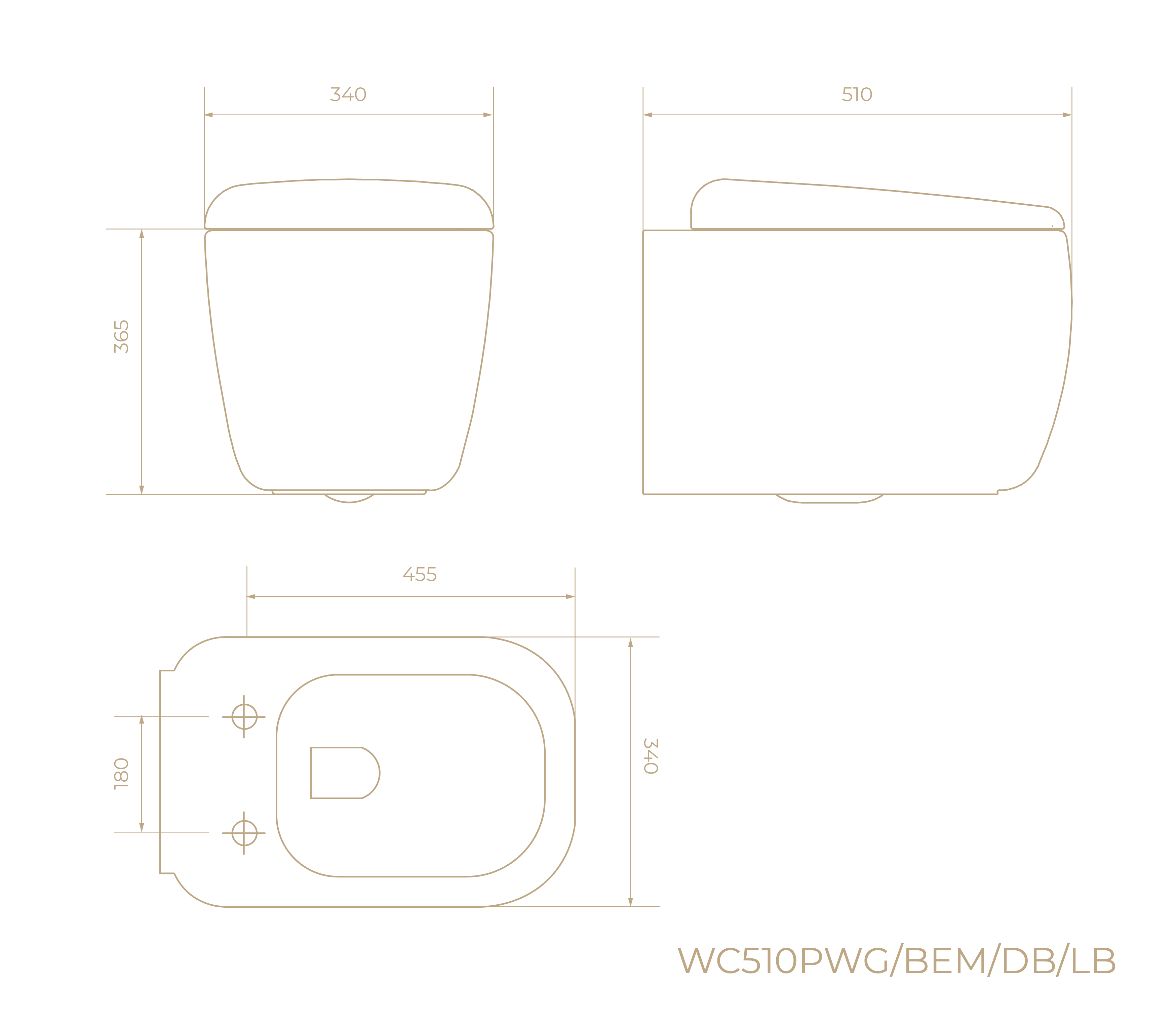 Подвесной унитаз КАПСУЛА WC510PLB, кремовый матовый