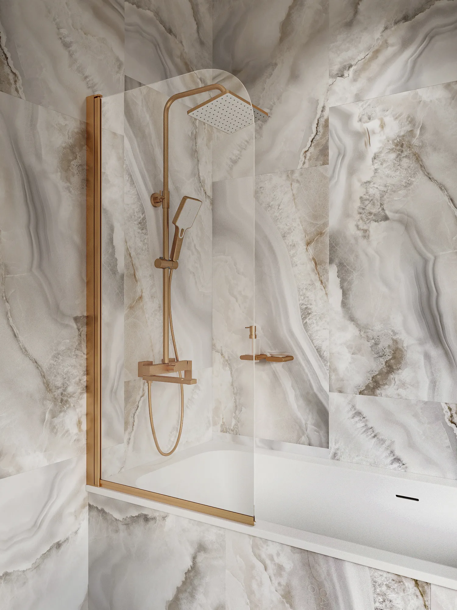 Штора стеклянная на ванну BS070CG0RB