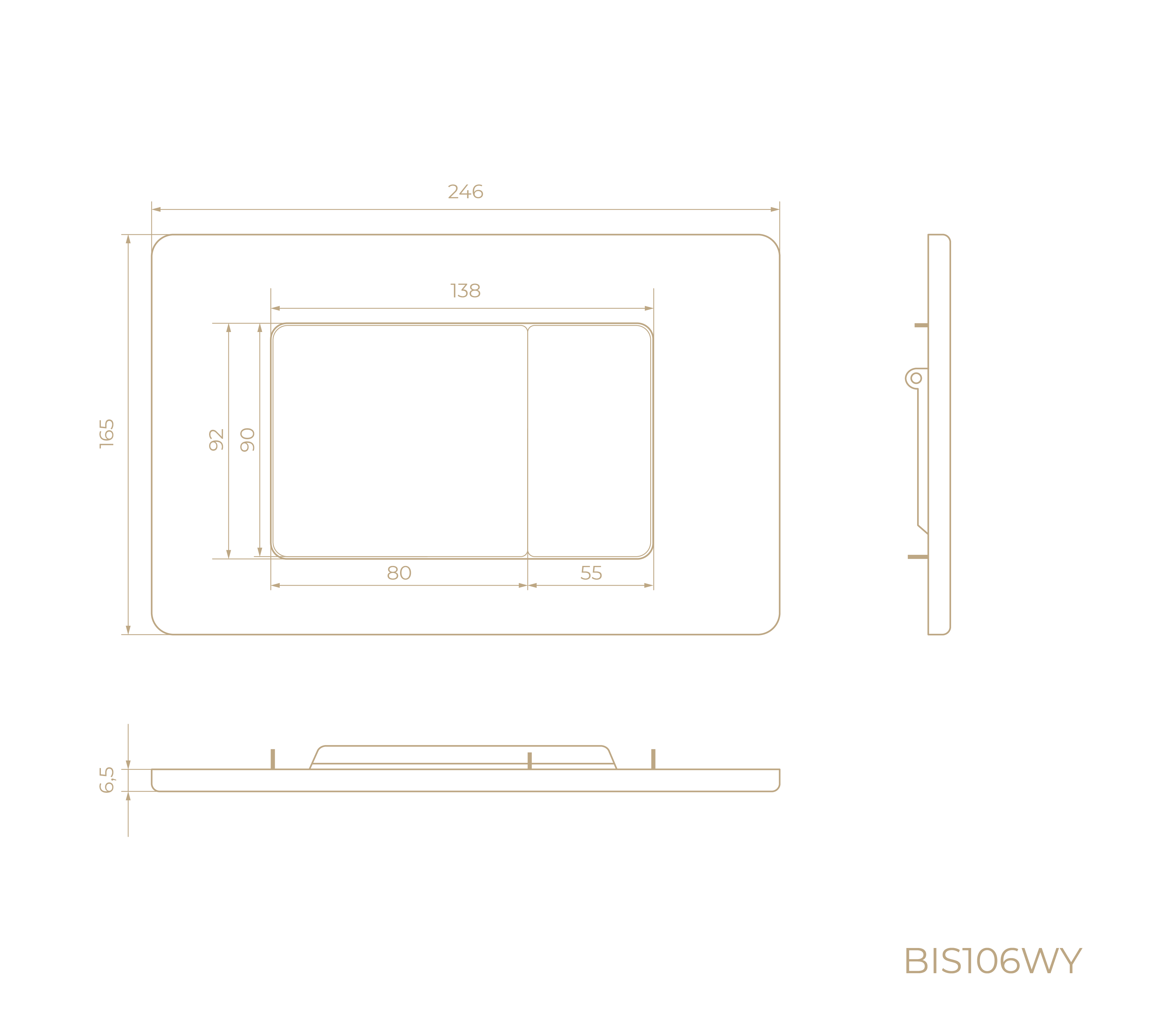 Клавиша смыва BIS106WY