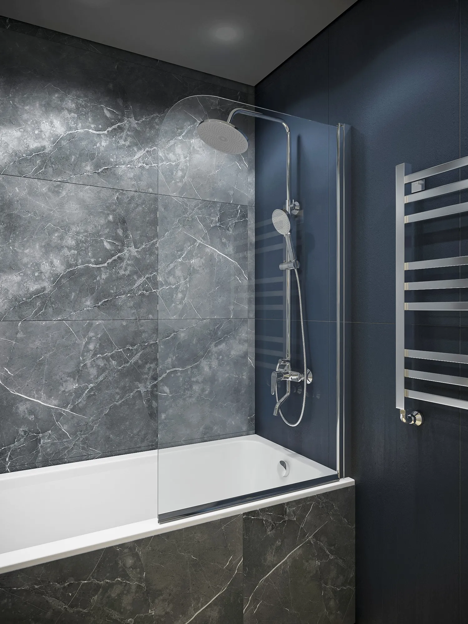 Штора стеклянная на ванну BS080CG0C