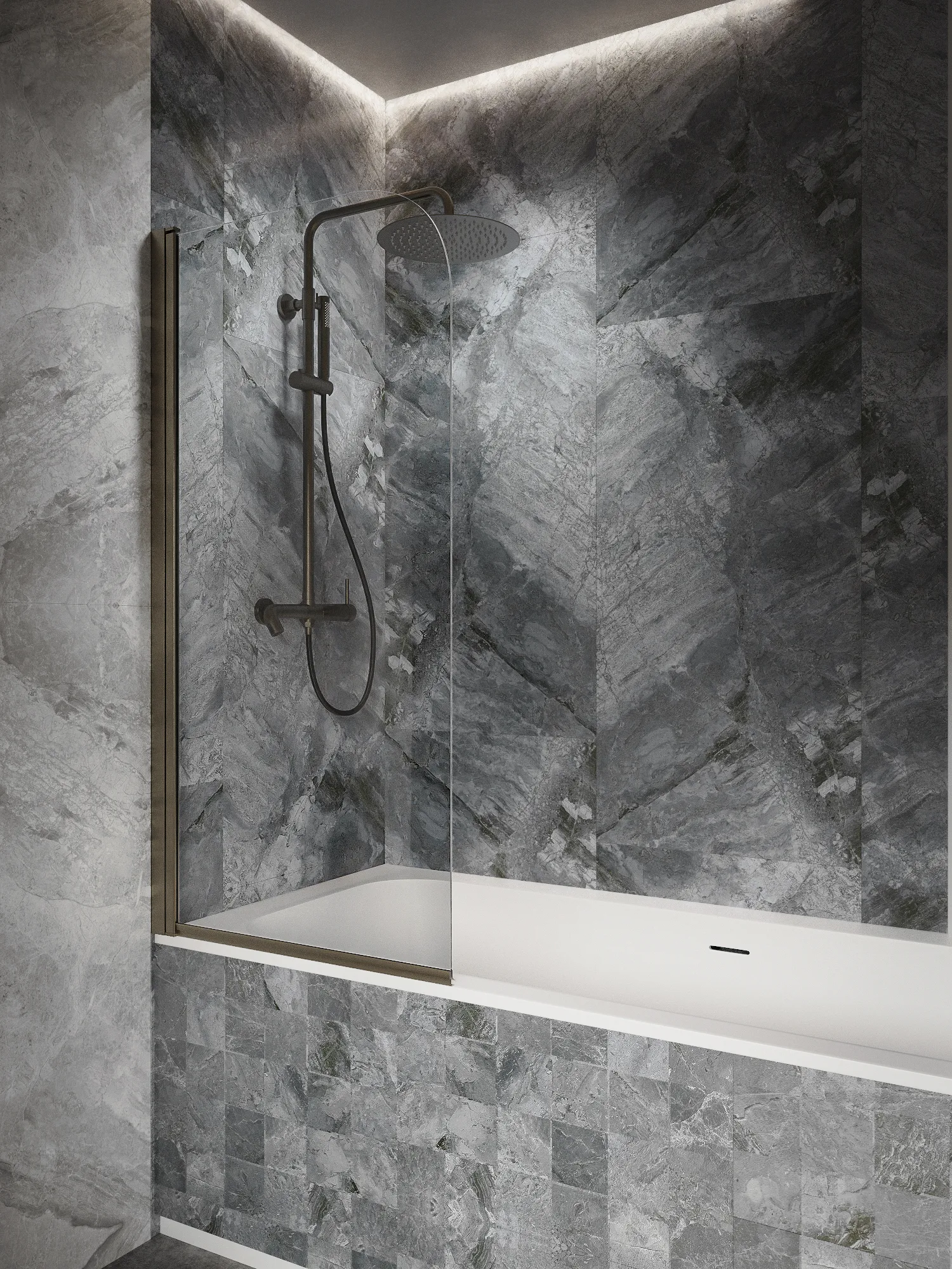 Штора стеклянная на ванну BS070CG0GM