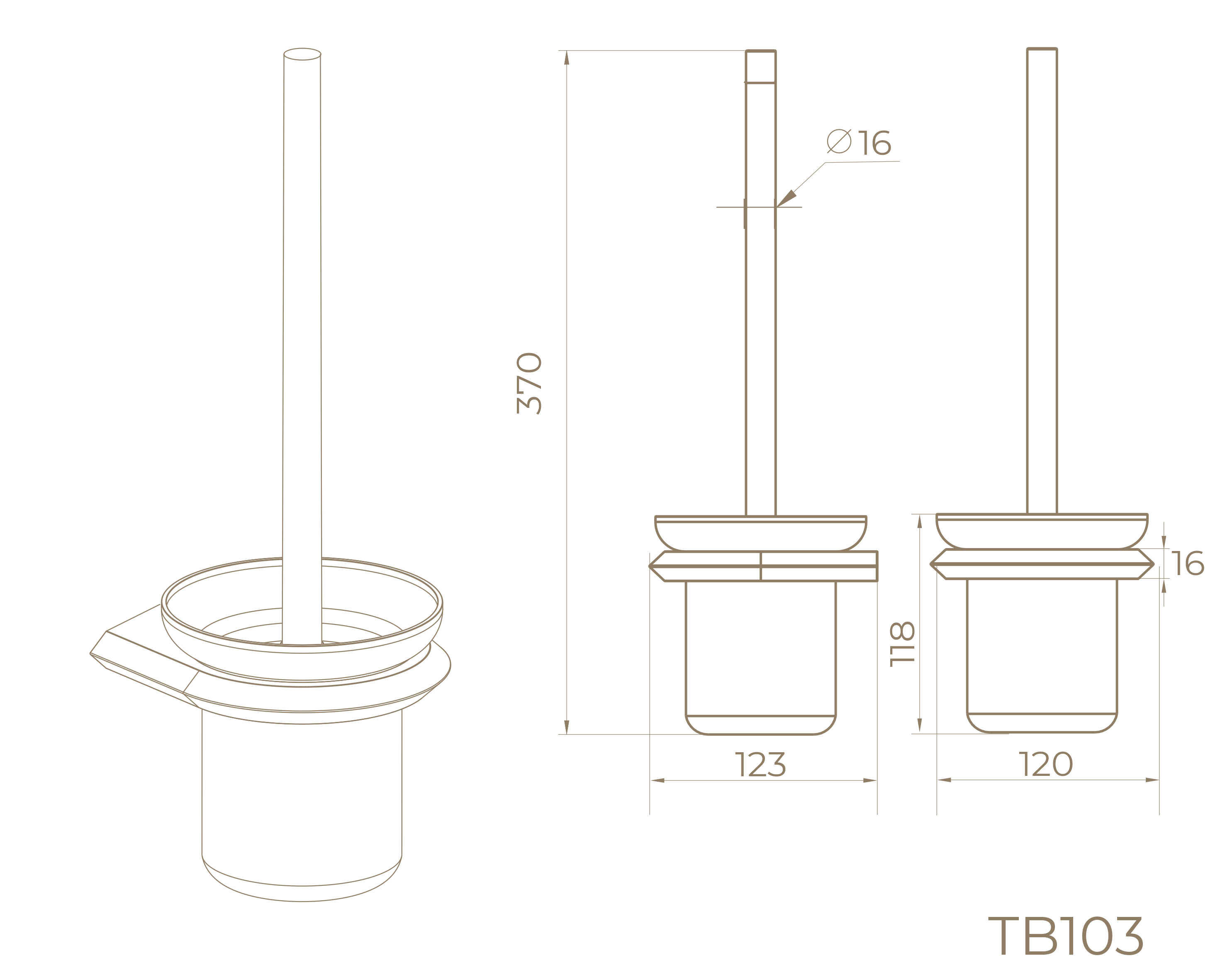 Ерш для унитаза TB103GM