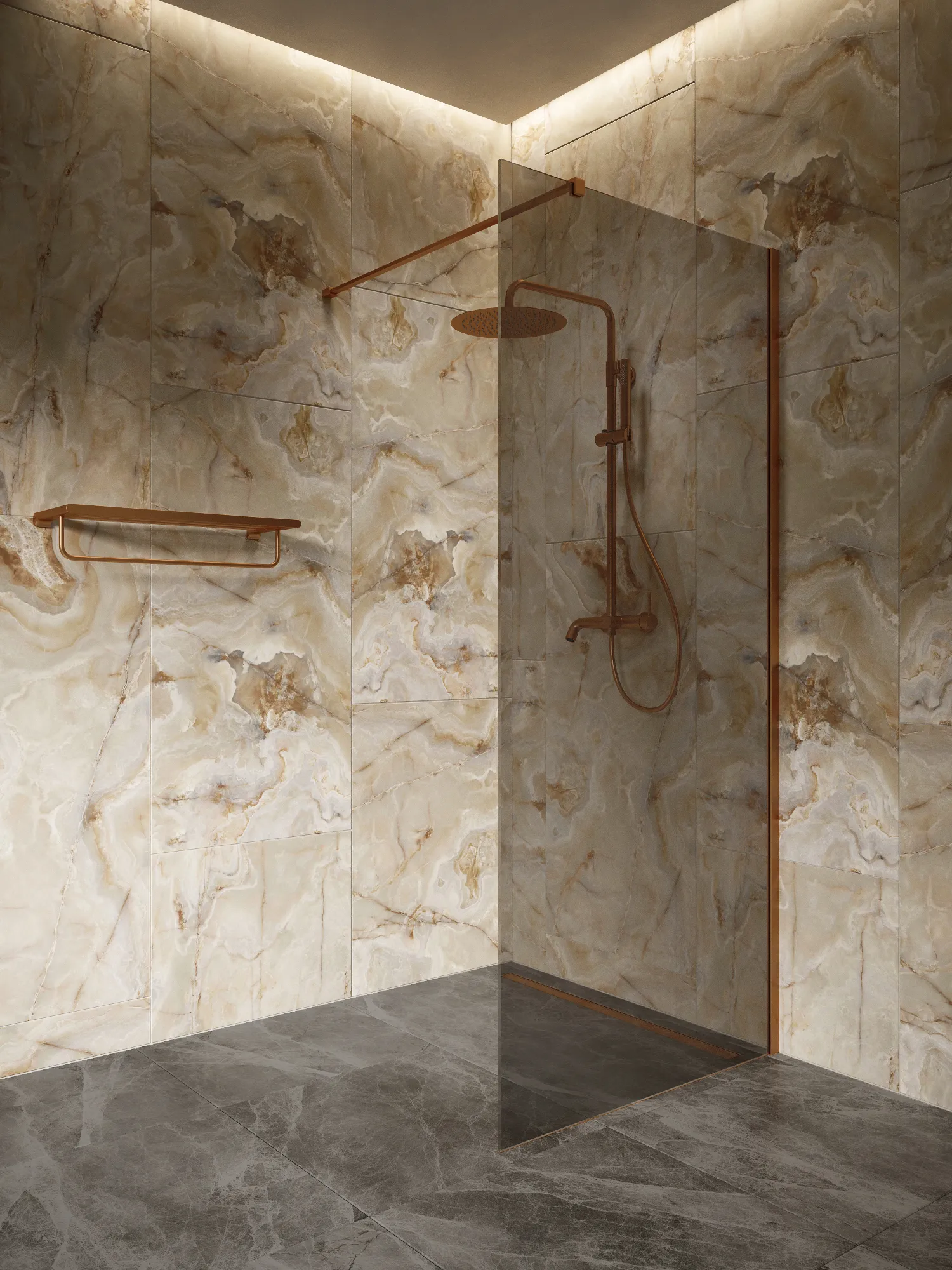 Перегородка душевая Walk In WI090TG0RB