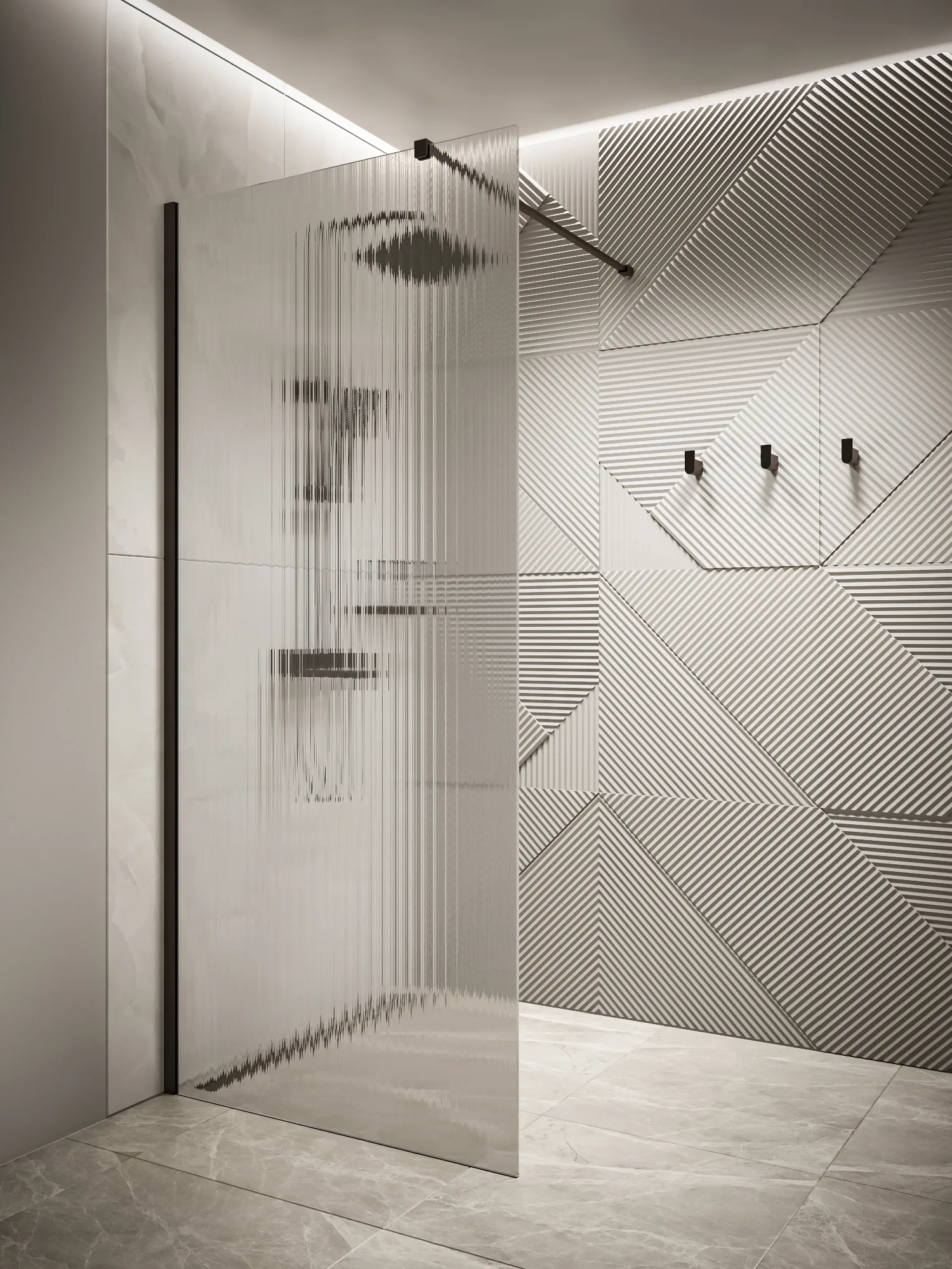 Перегородка душевая Walk In WI090CG1BL